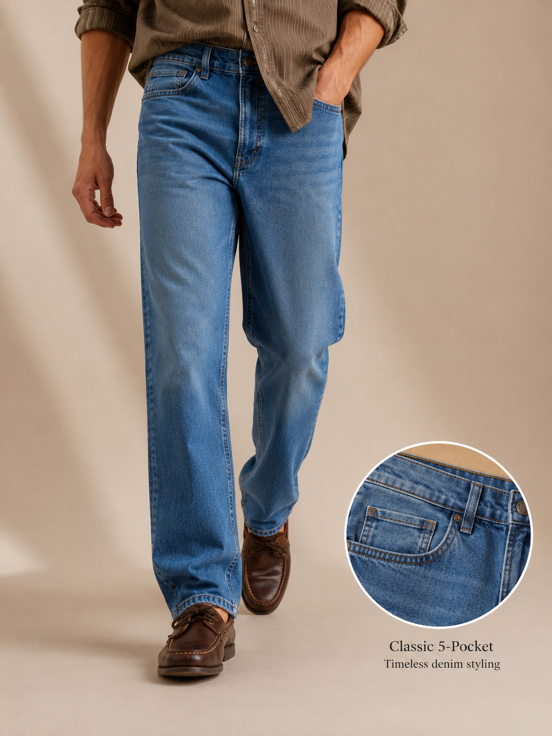 Men Light Blue Straight Fit Jeans