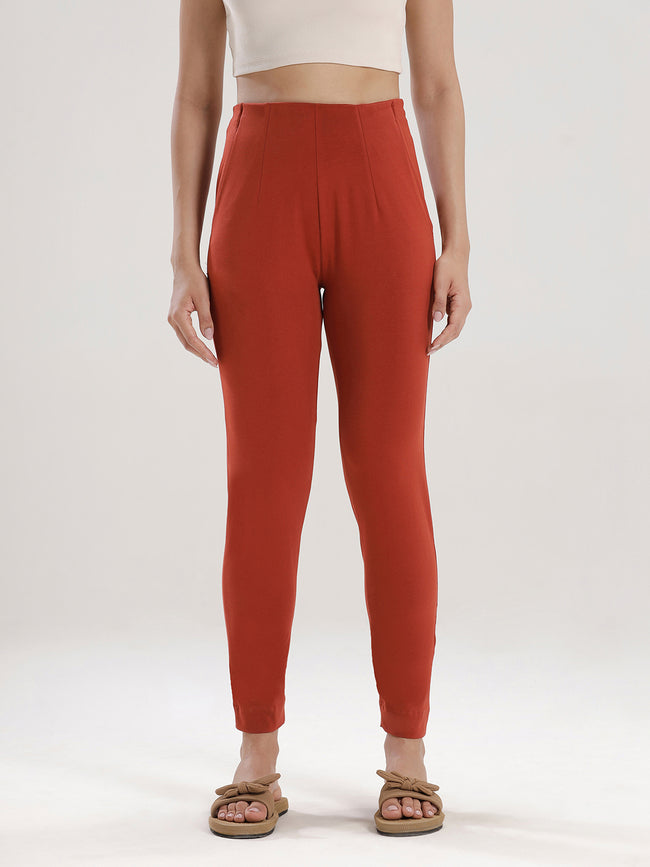 Women Orange Casual Pants