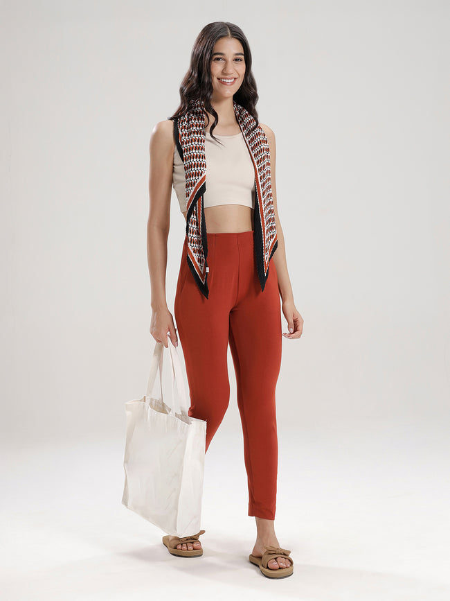Women Orange Casual Pants