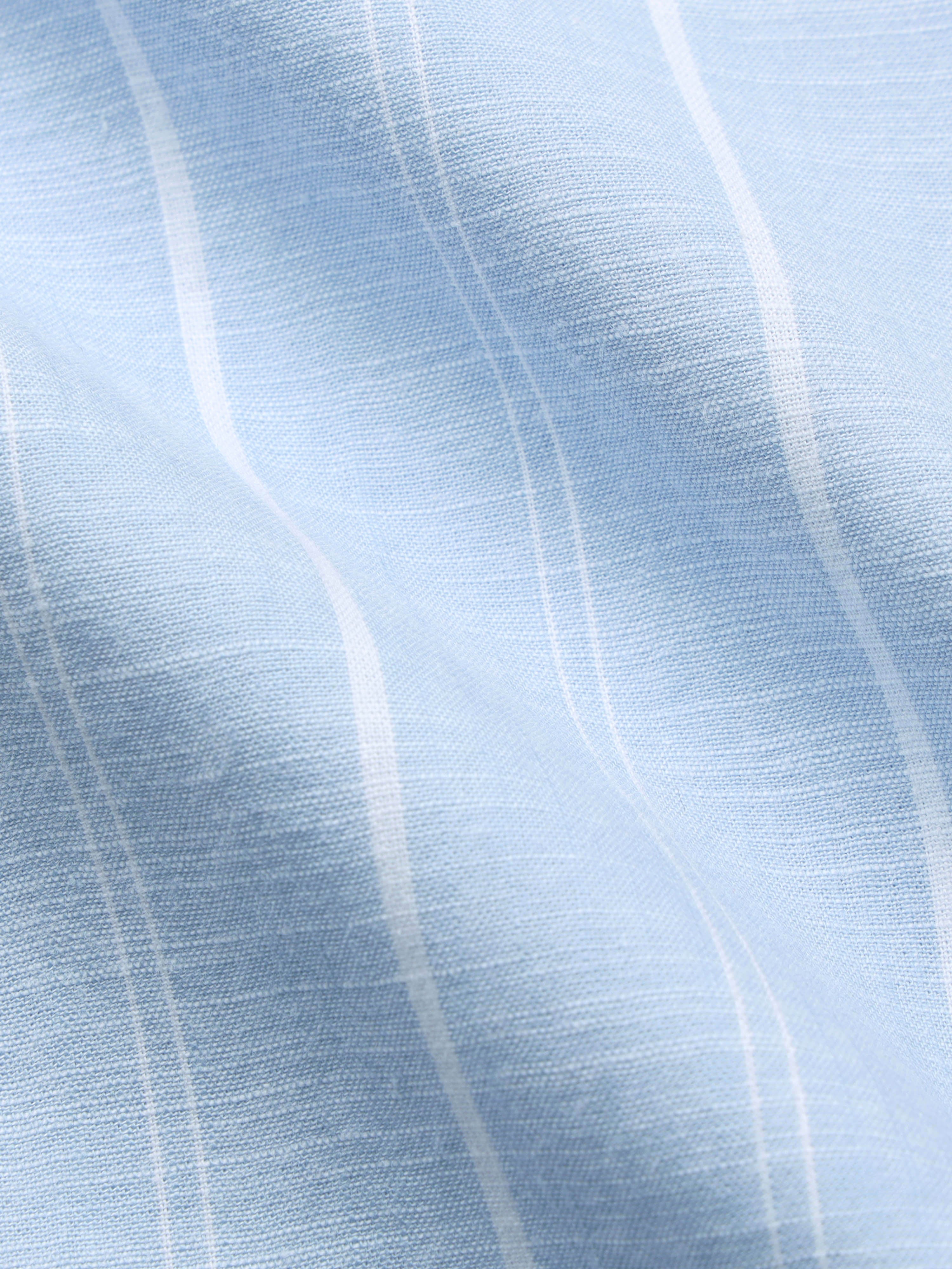Men Blue Striped Cotton Shirt