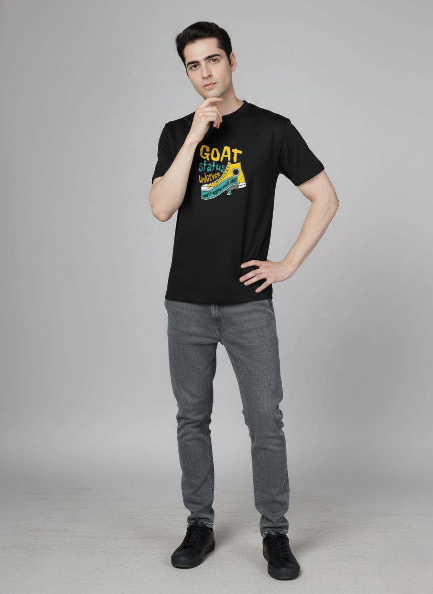 Men Cotton Black Printed Tshirt