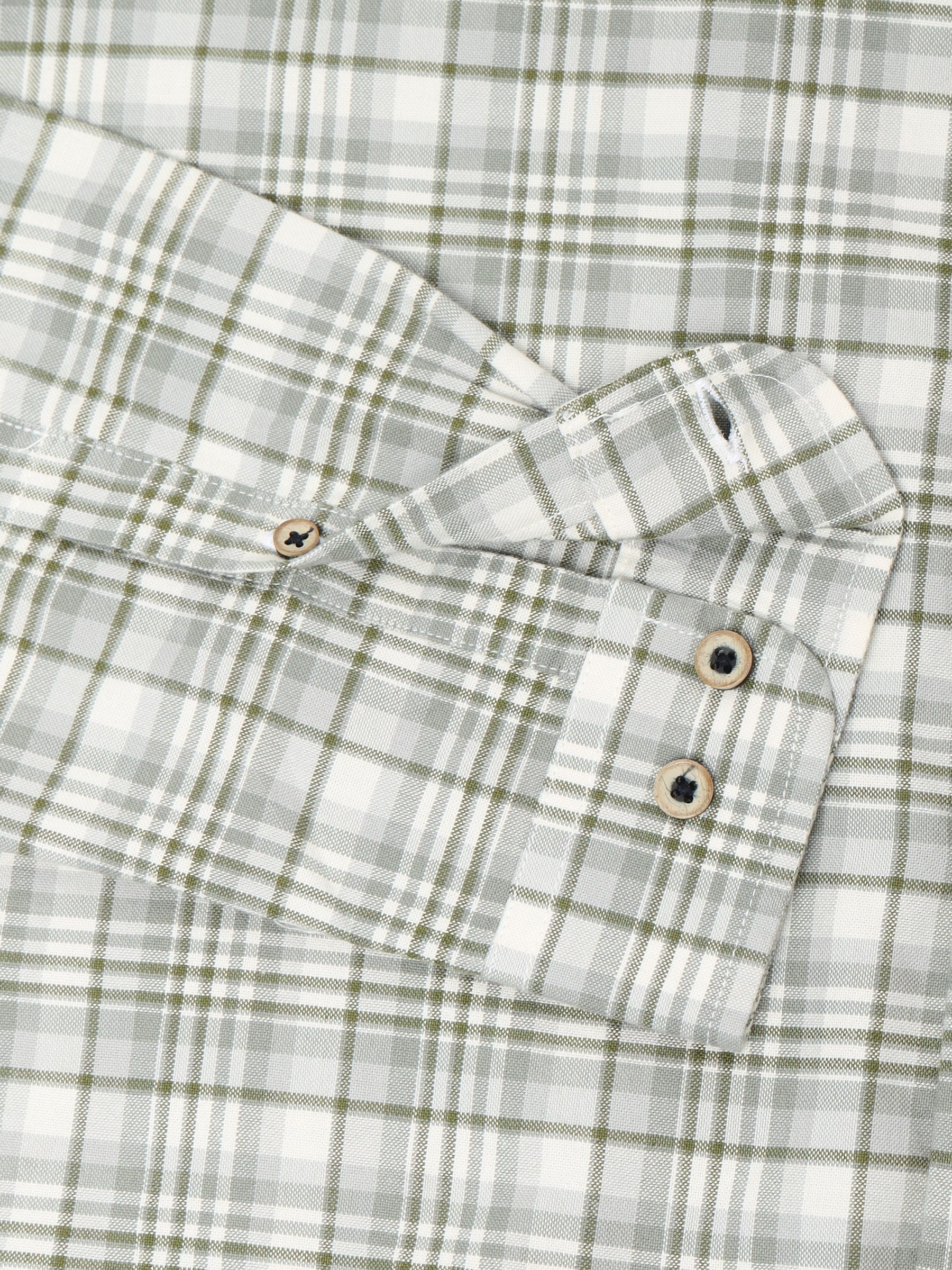 Men Green Check Shirt