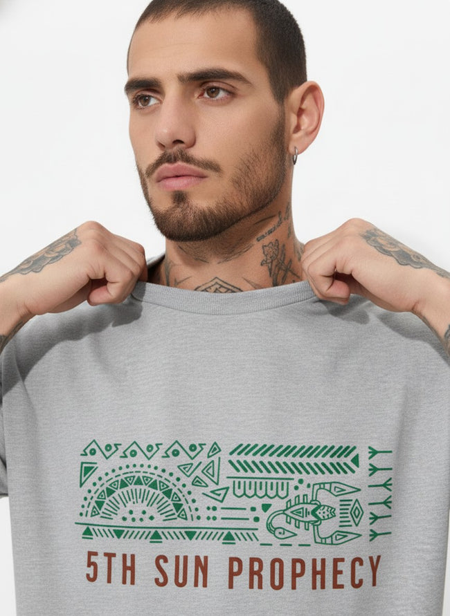 Men Oversized Cotton Tribal T-Shirt