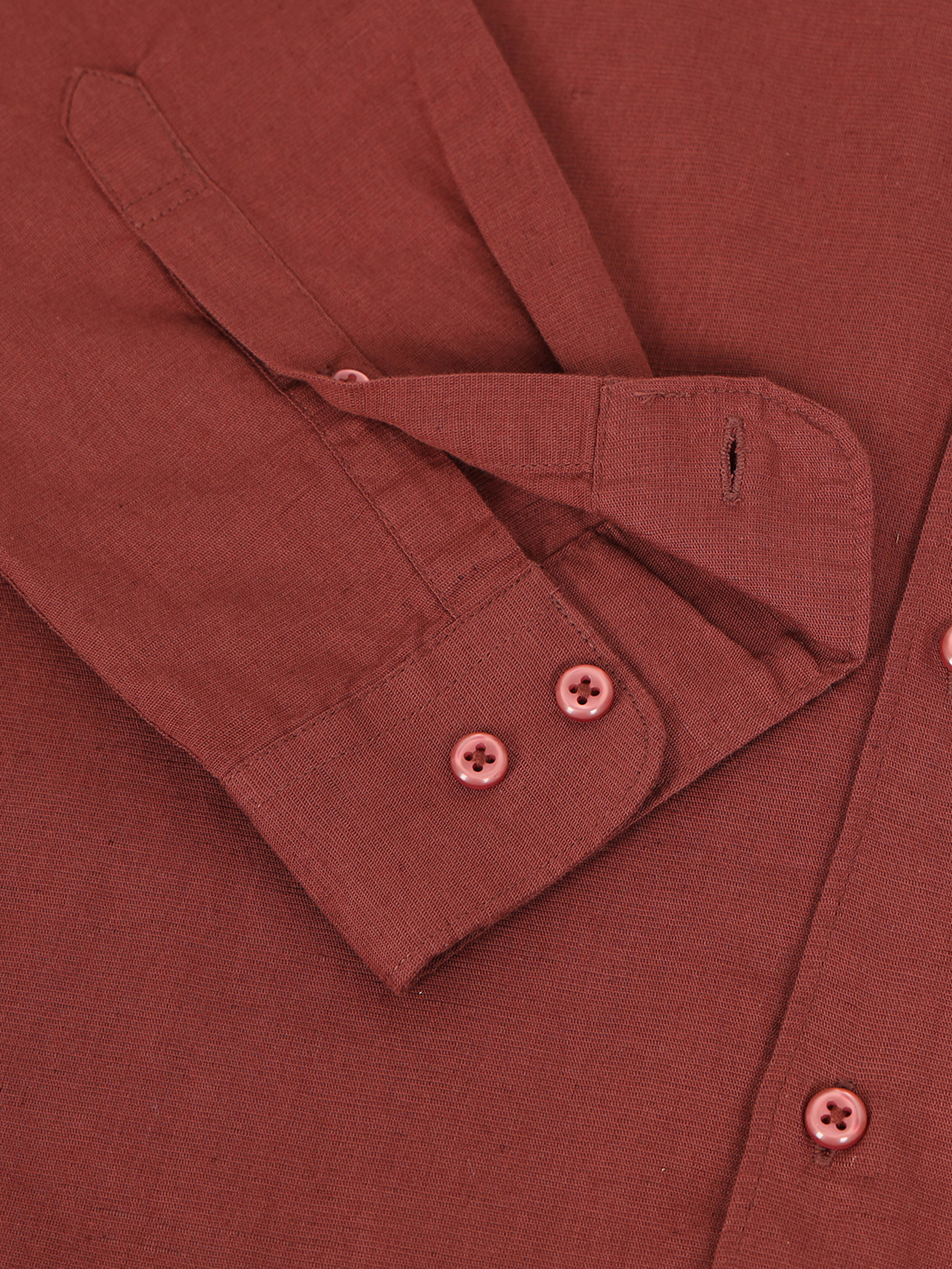 Men Rust Slim Fit Shirt