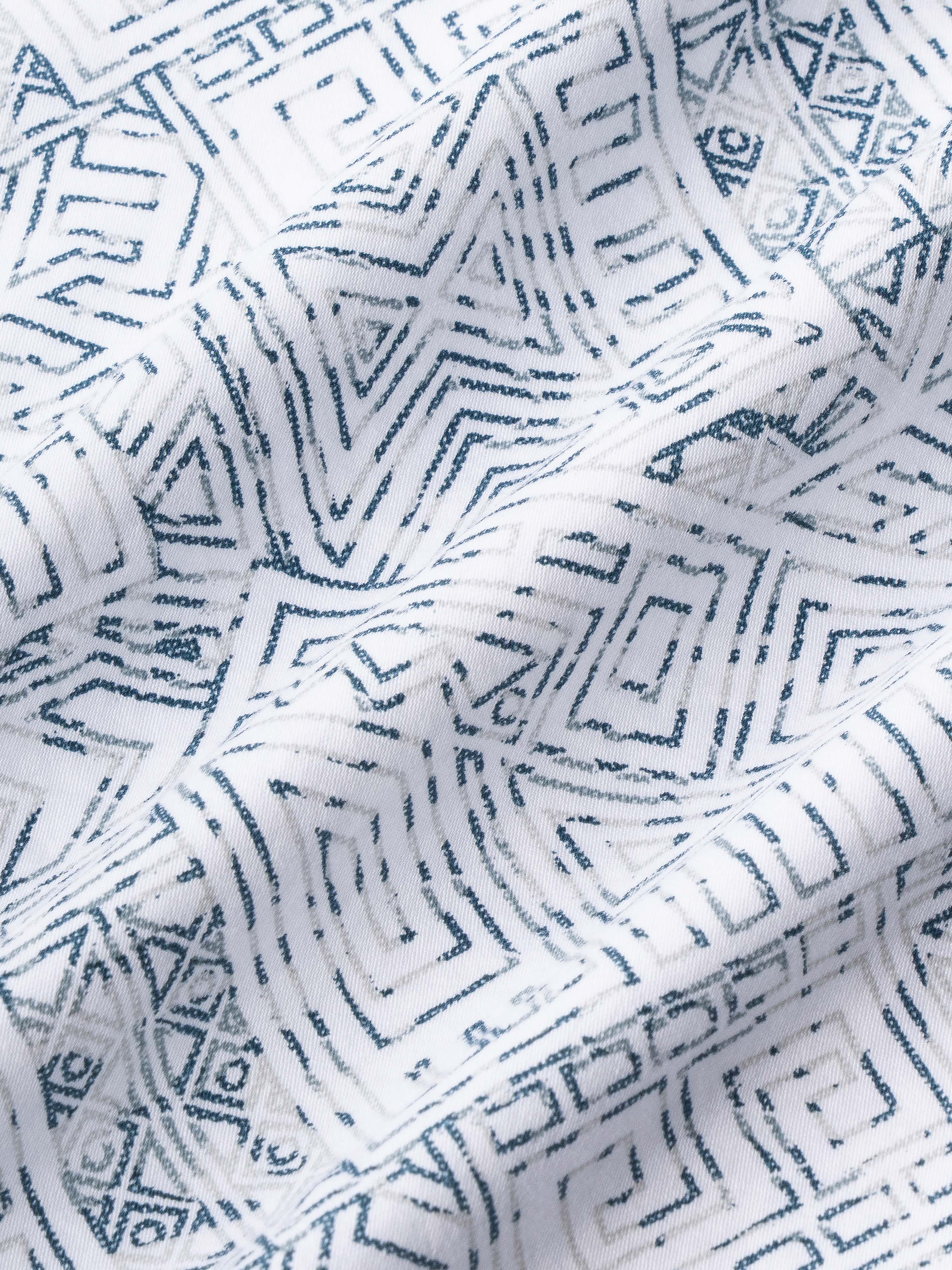 Men White Printed Shirt