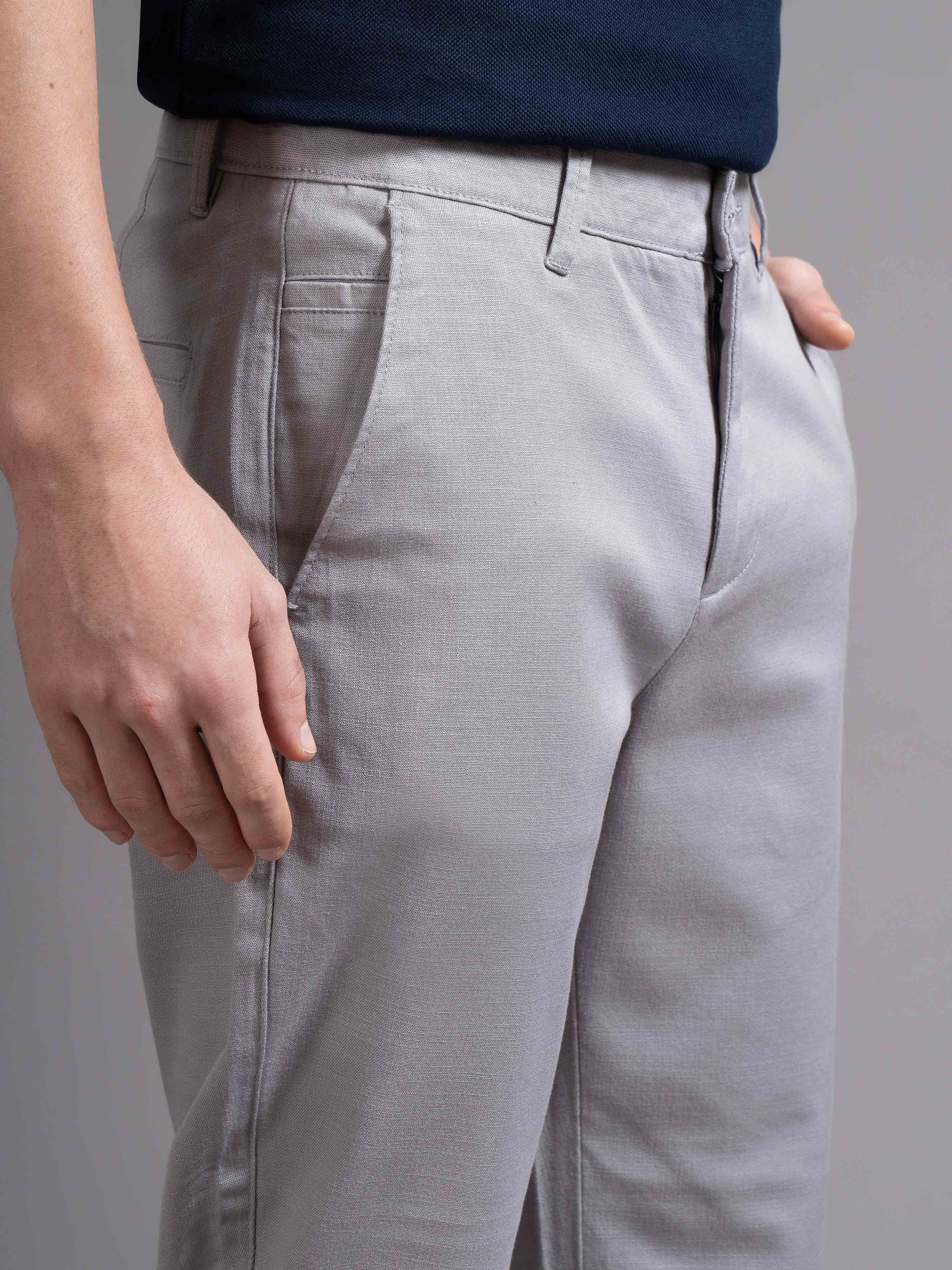 Men Grey Smart Slim Fit Chinos