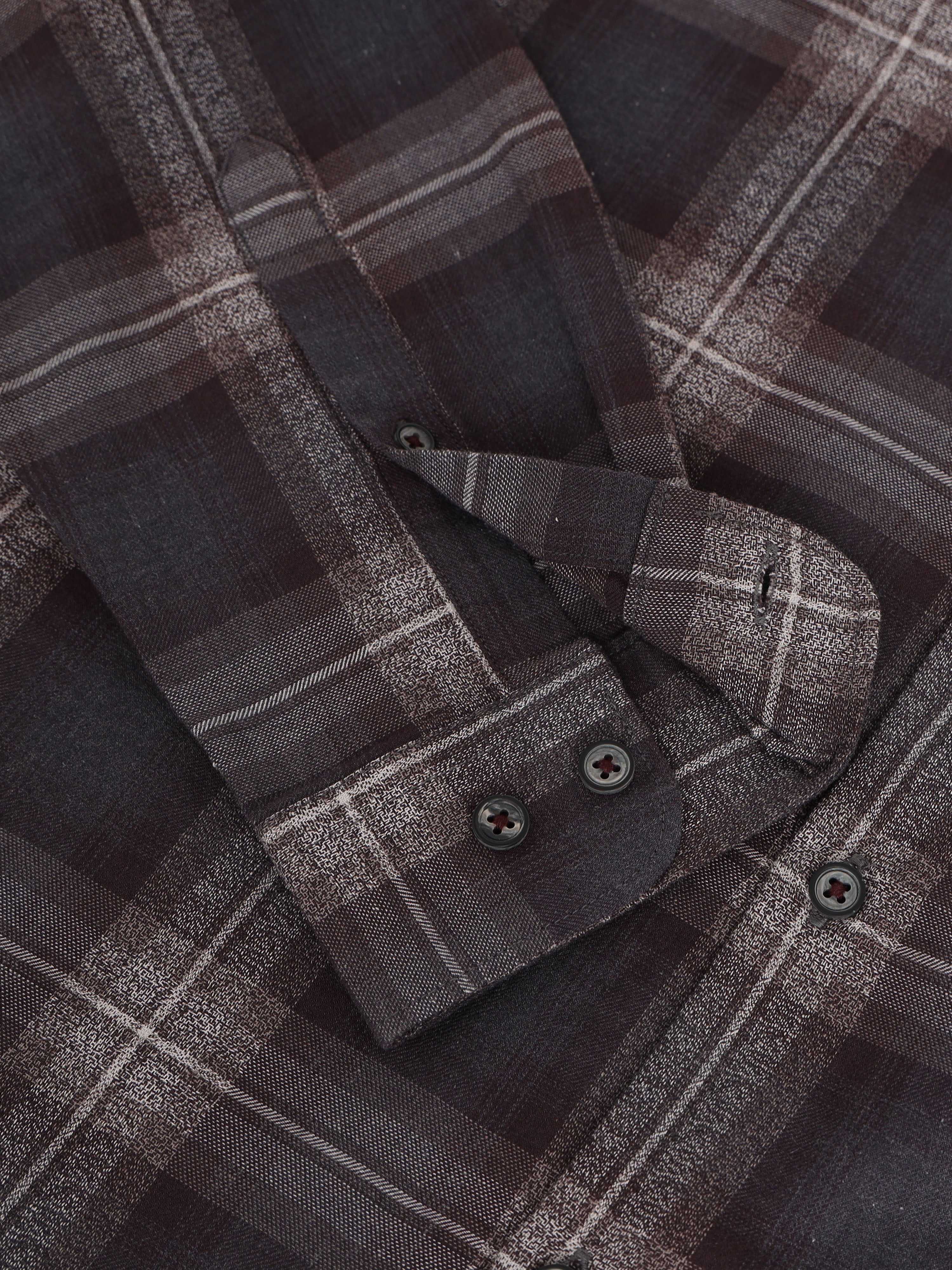 Men Brown Checked Shirt