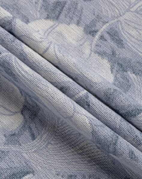Men Blue Floral Print Shirt