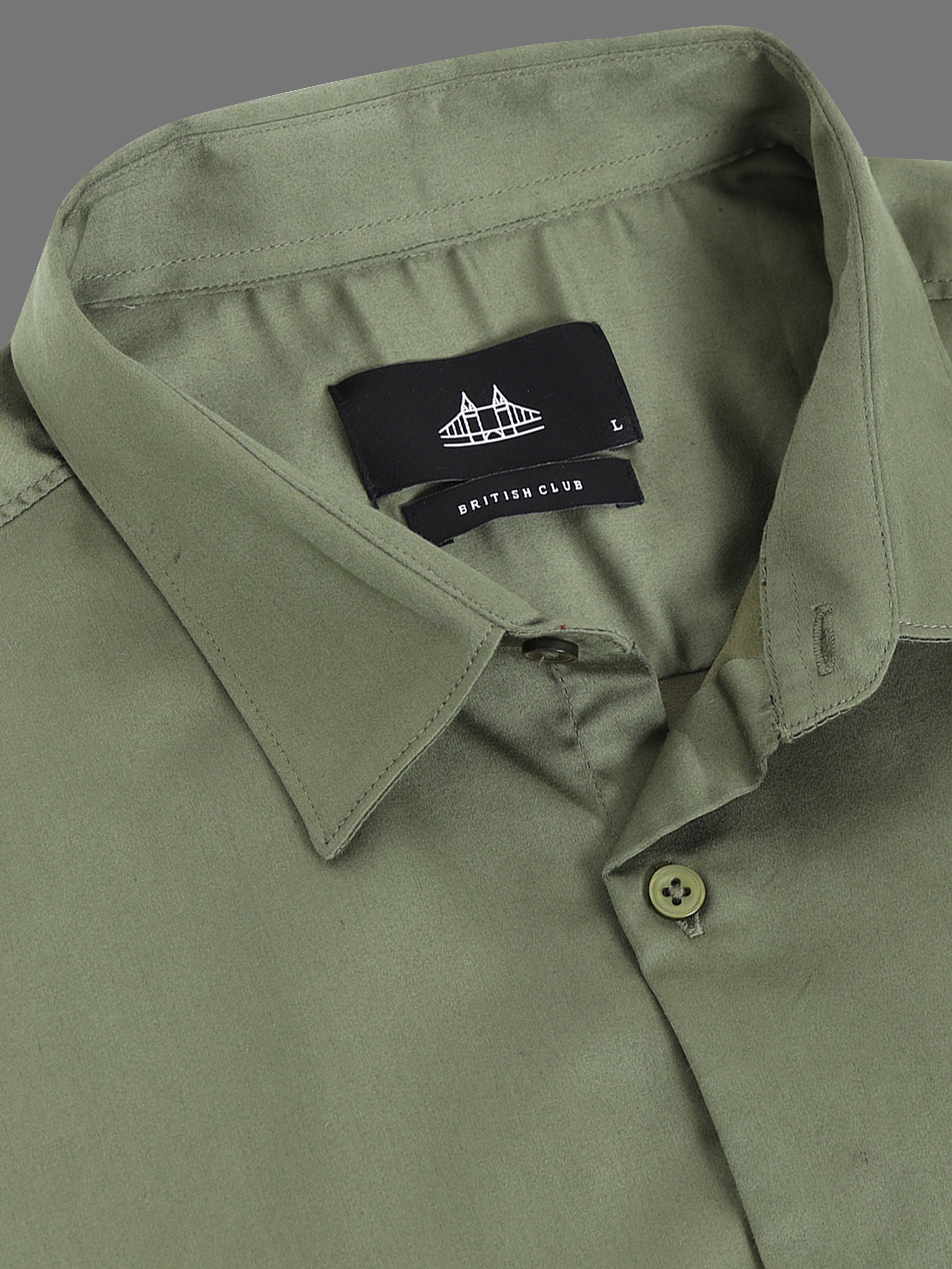 Men Green Satin Shirt