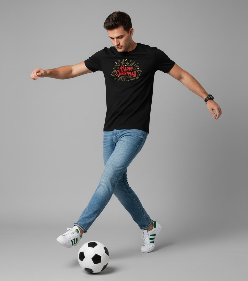 Men Printed Black Cotton Tshirt