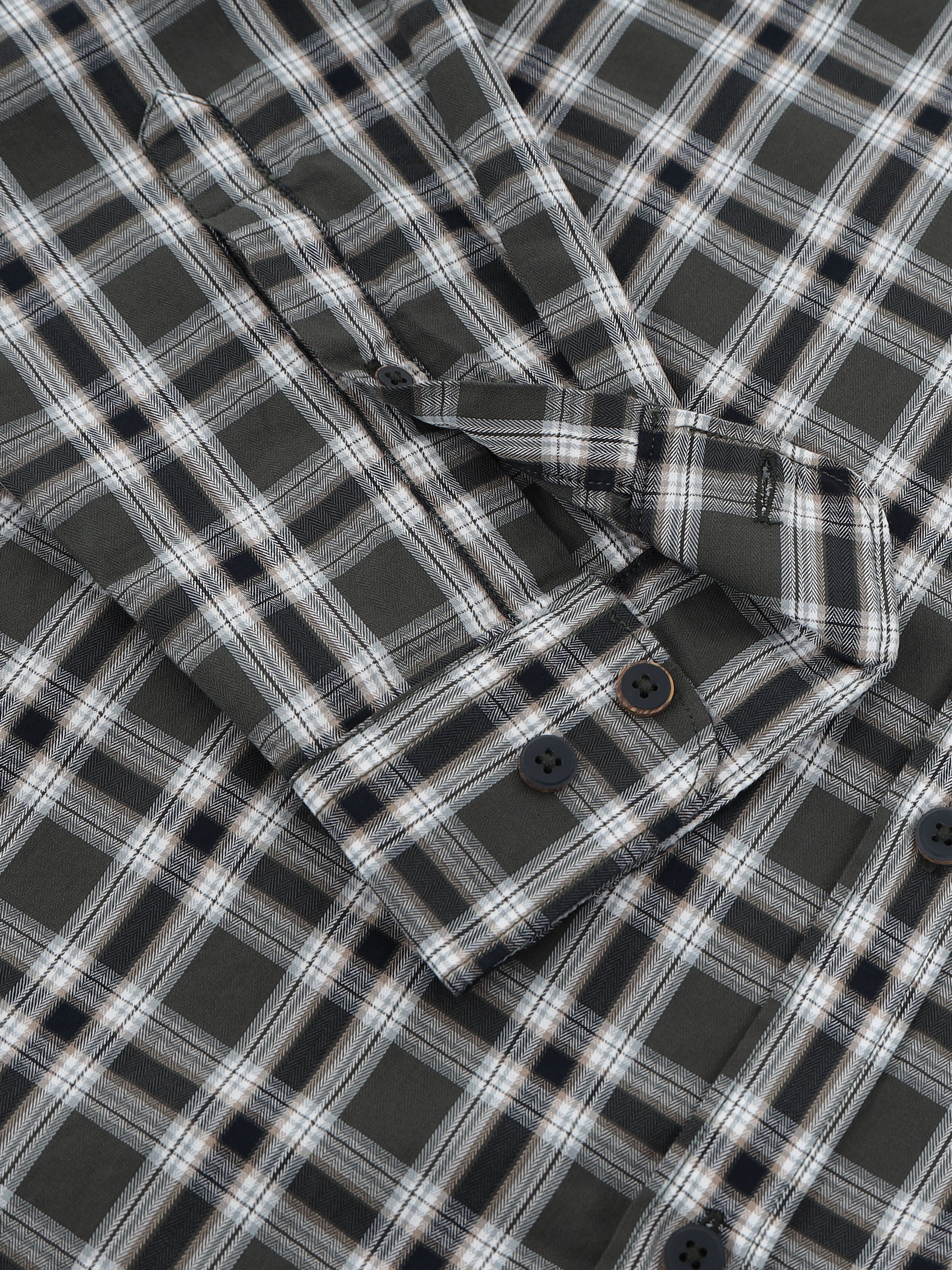 Men Green Checked Shirt