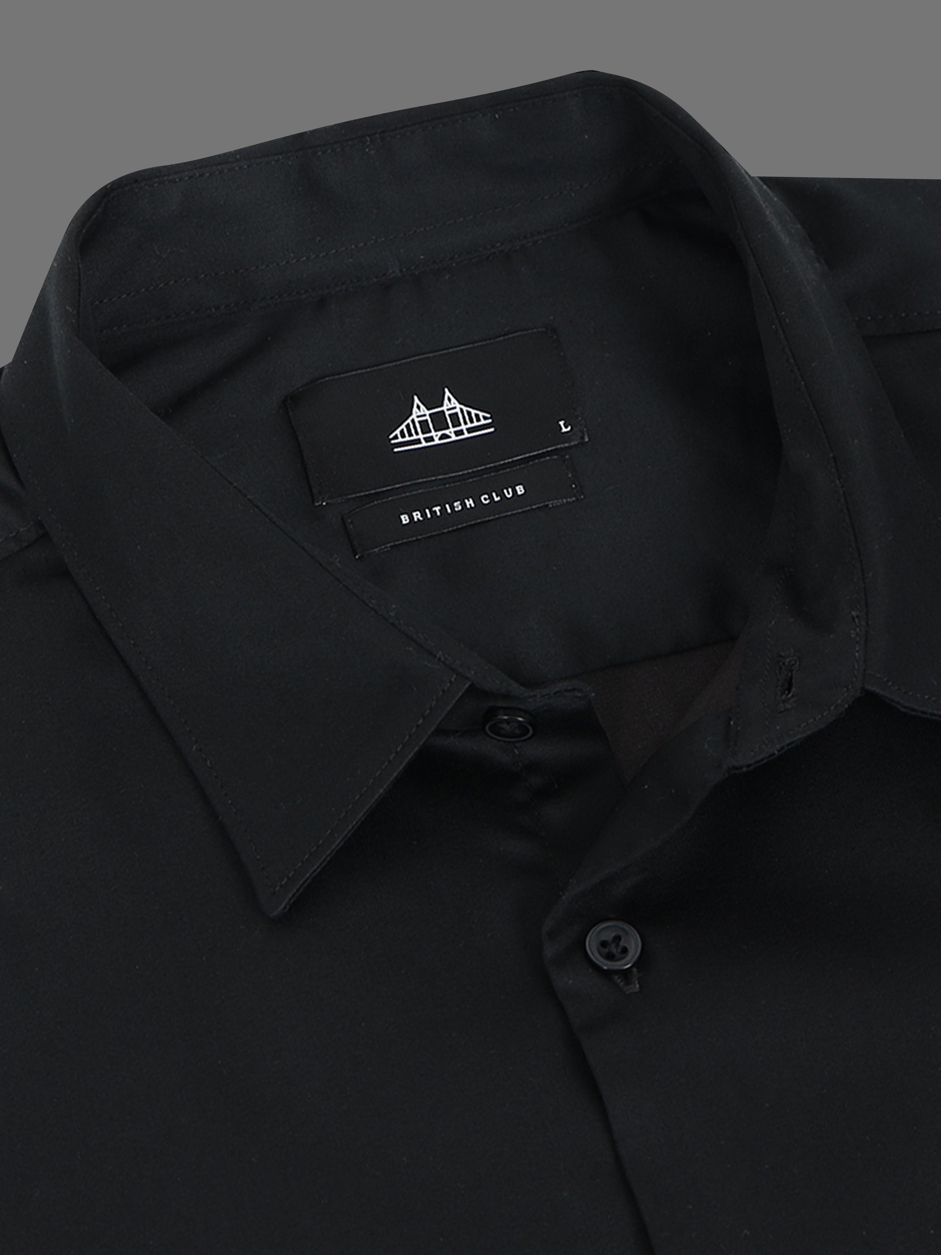 Men Black Satin Shirt