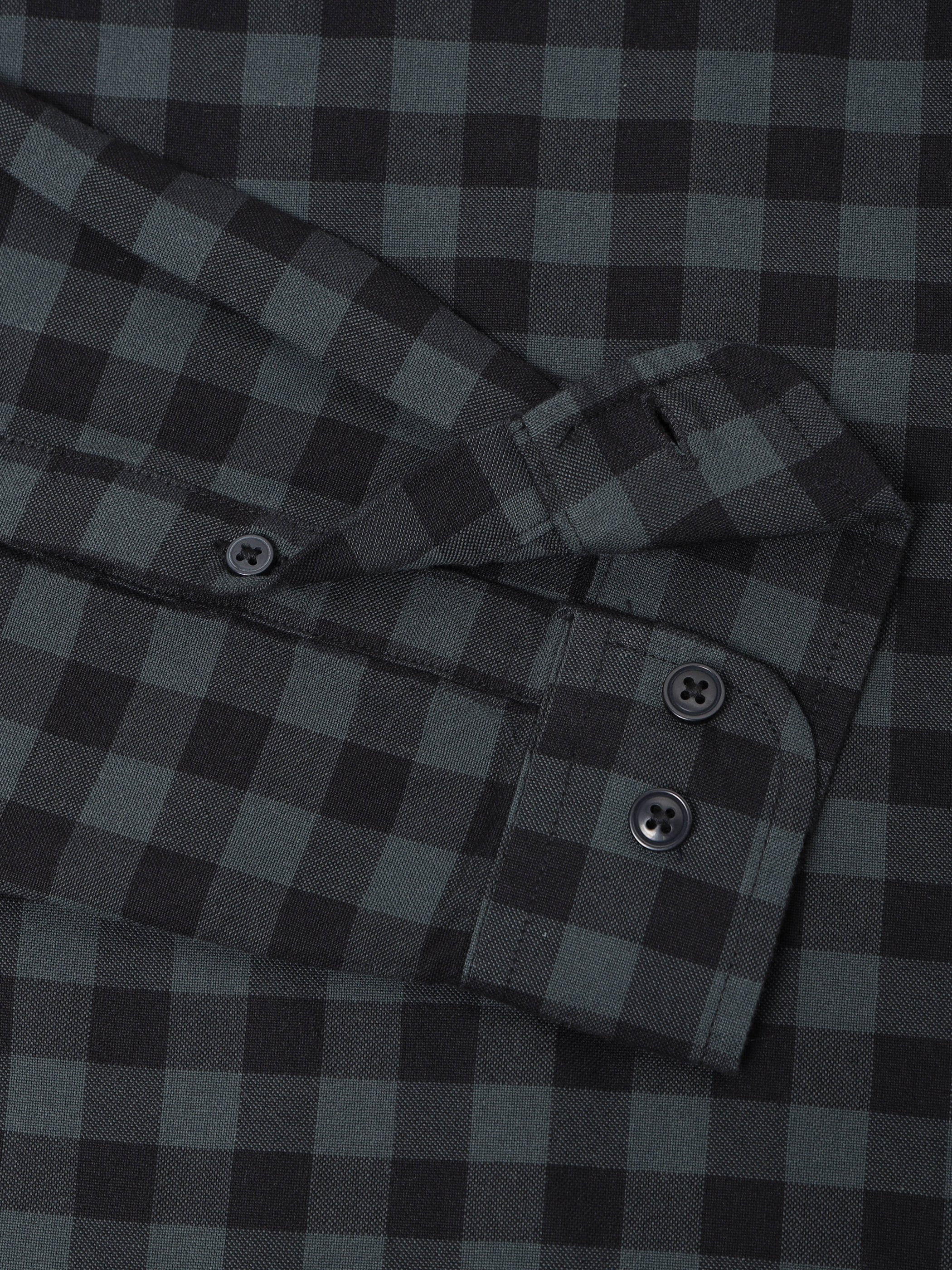 Men Green Check Shirt