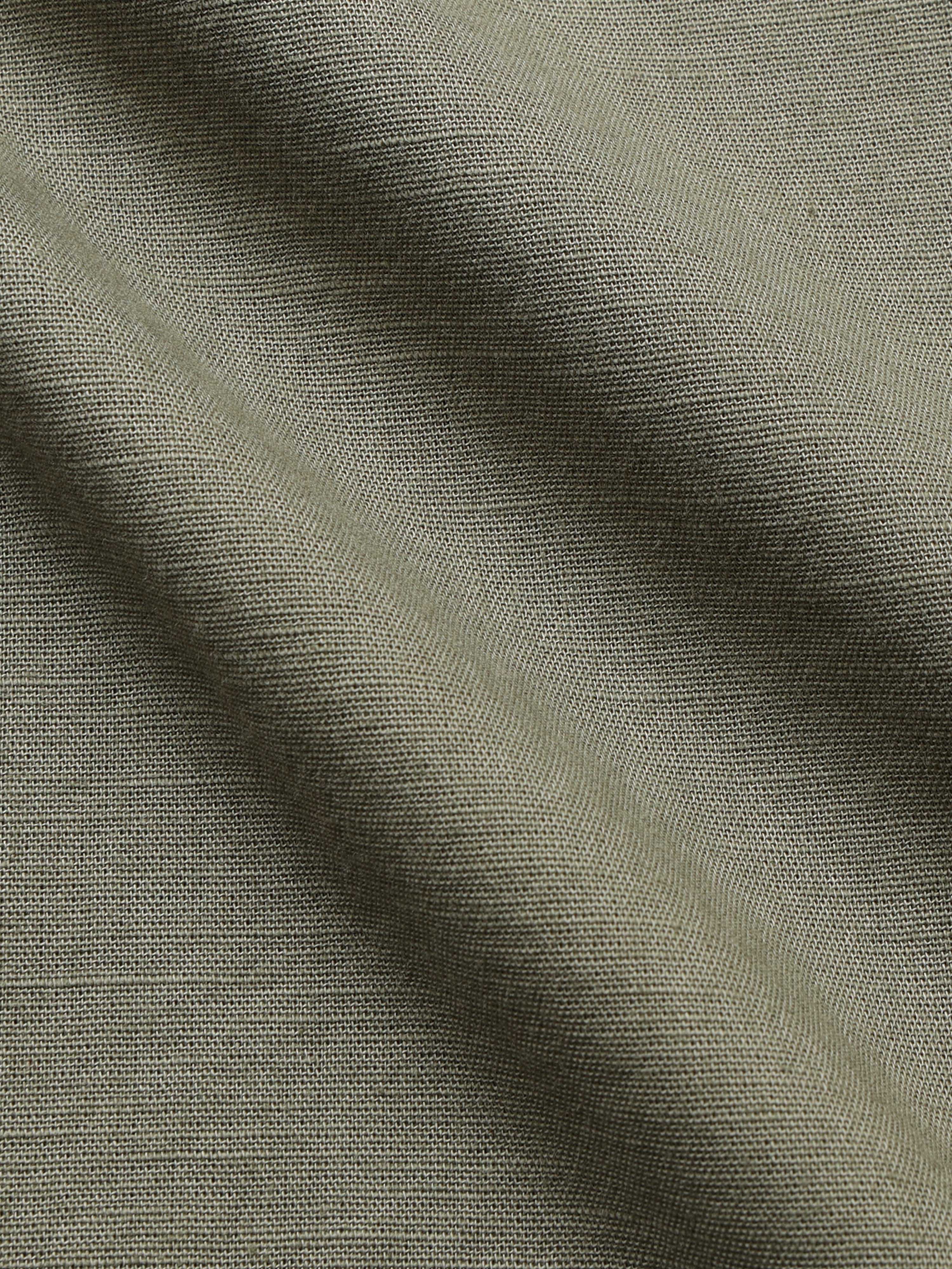Men Olive Slub Solid Shirt