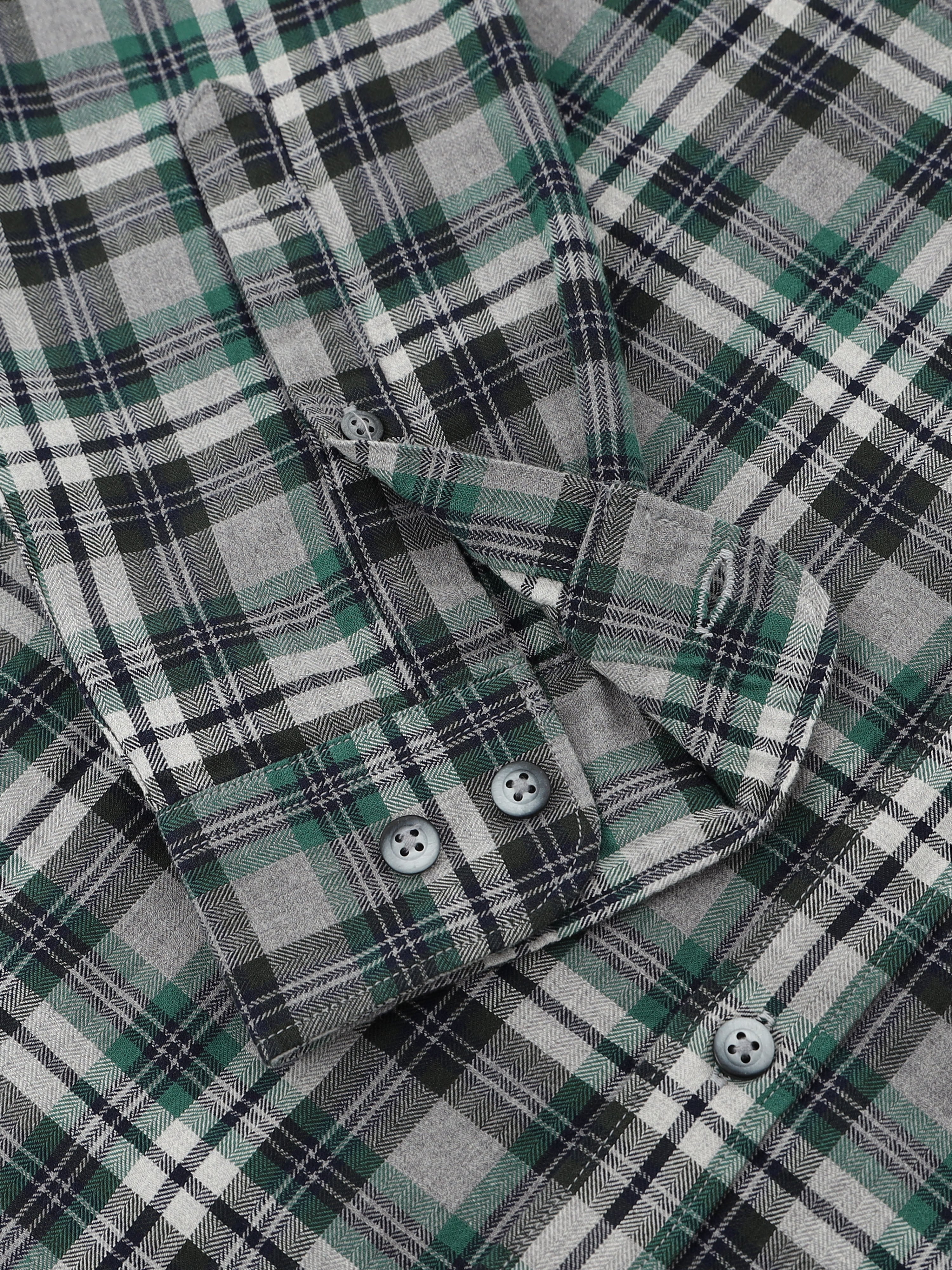 Men Green Checked Shirt