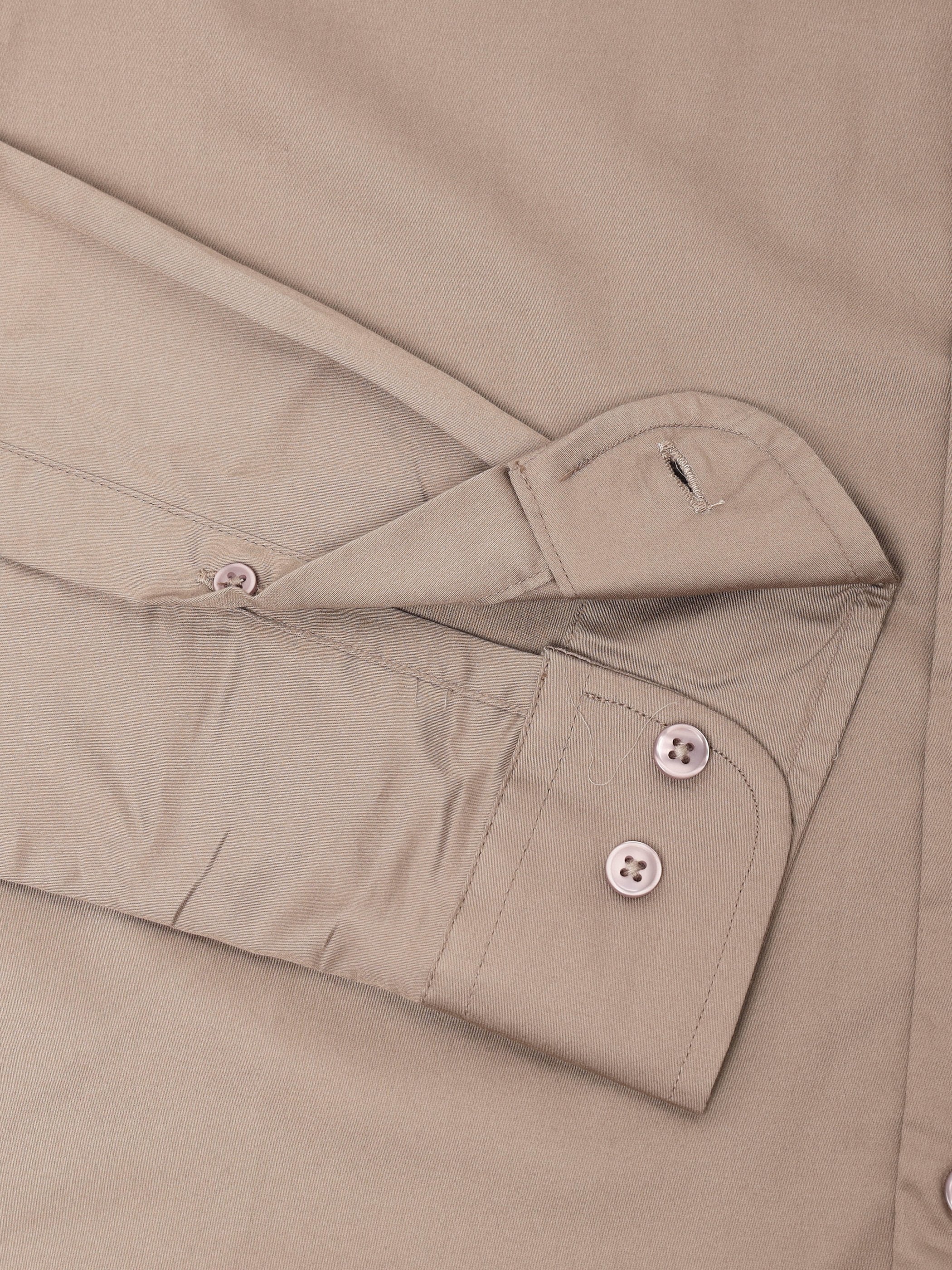 Men Khaki Solid Shirt