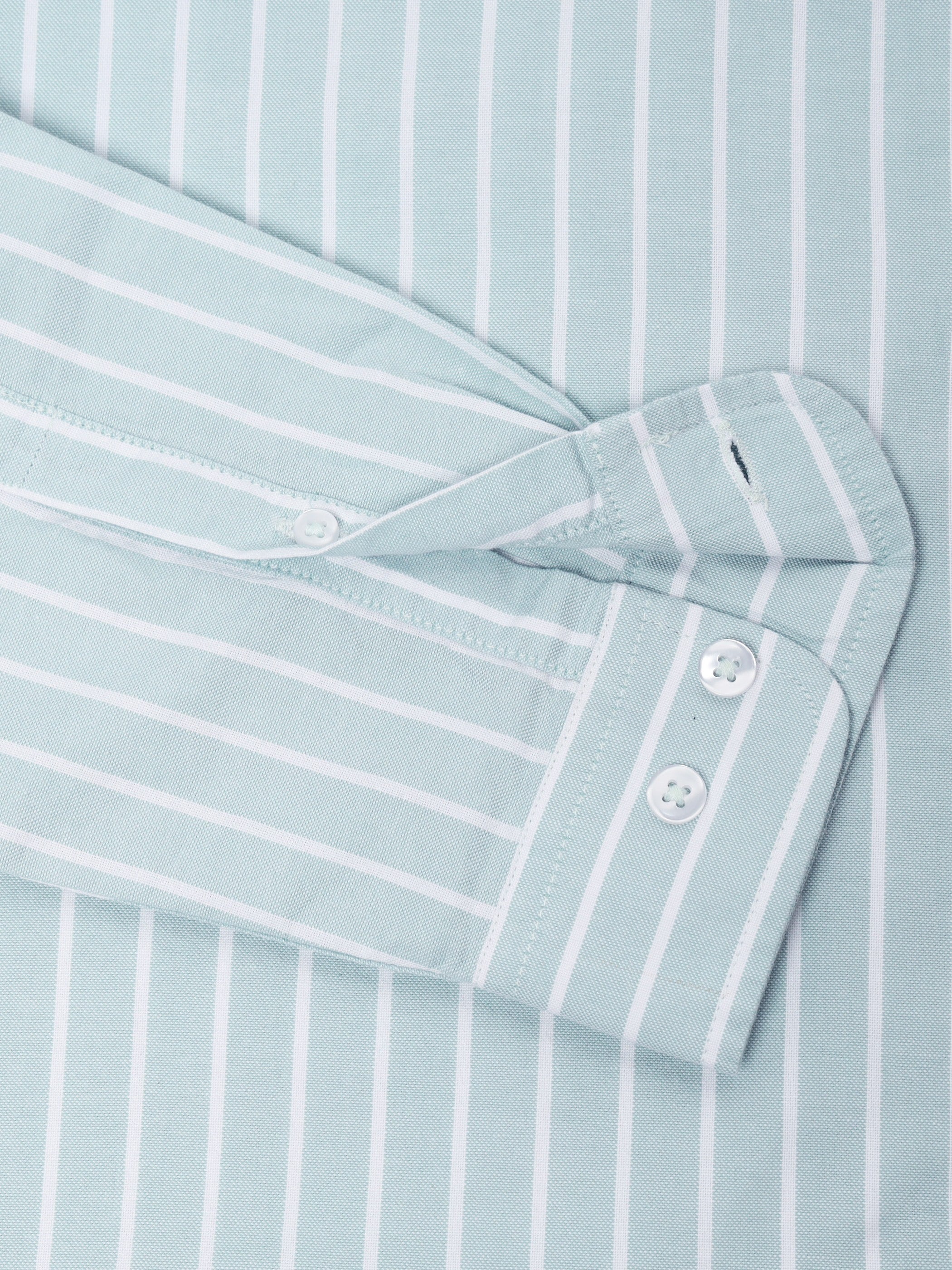 Men Green Striped Shirt