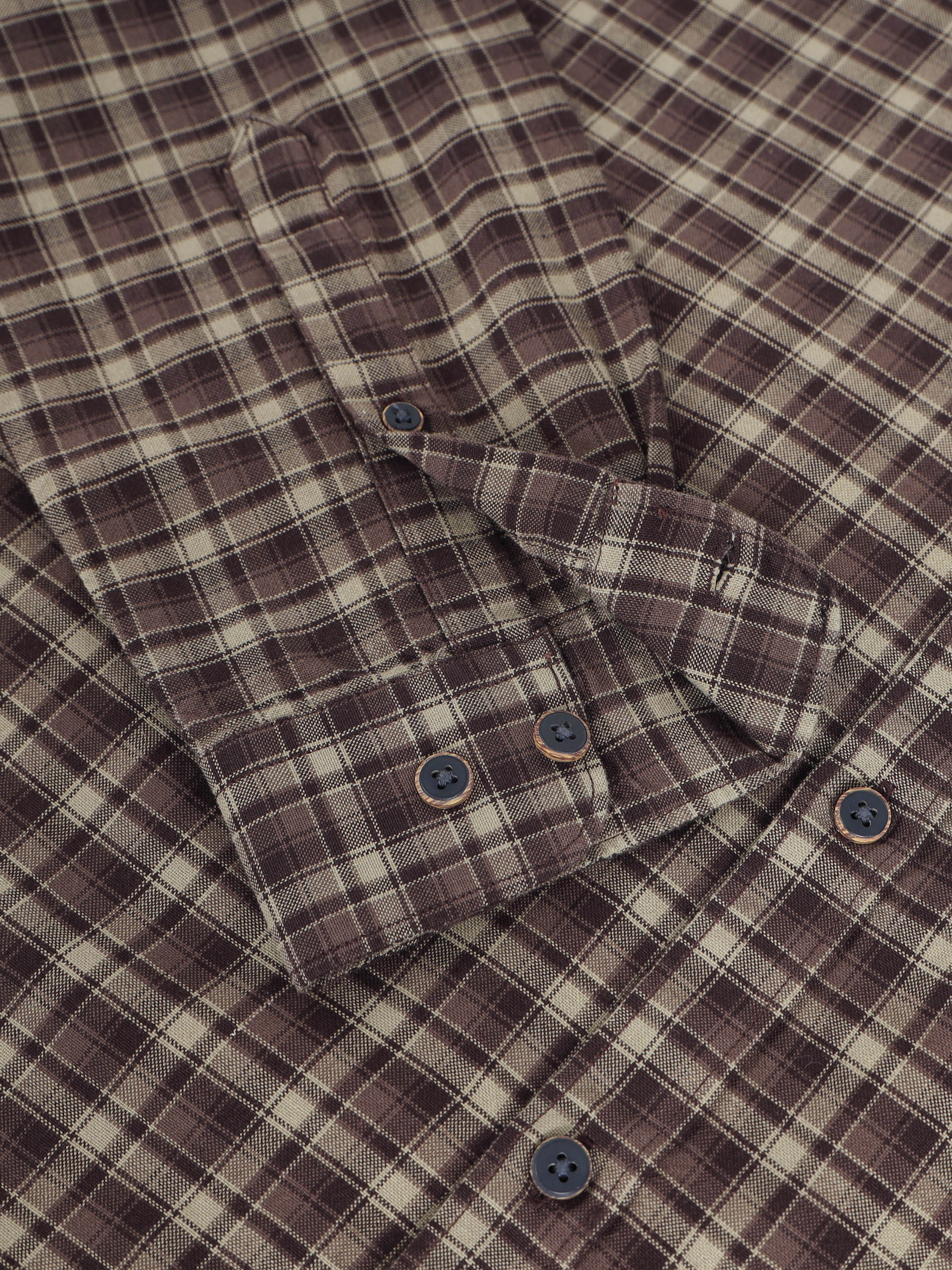 Men Brown Checked Shirt