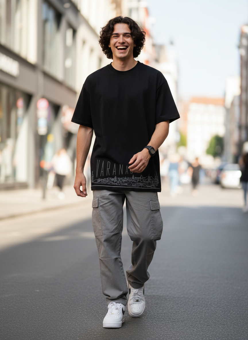 Men Printed Cotton Oversized T-Shirt
