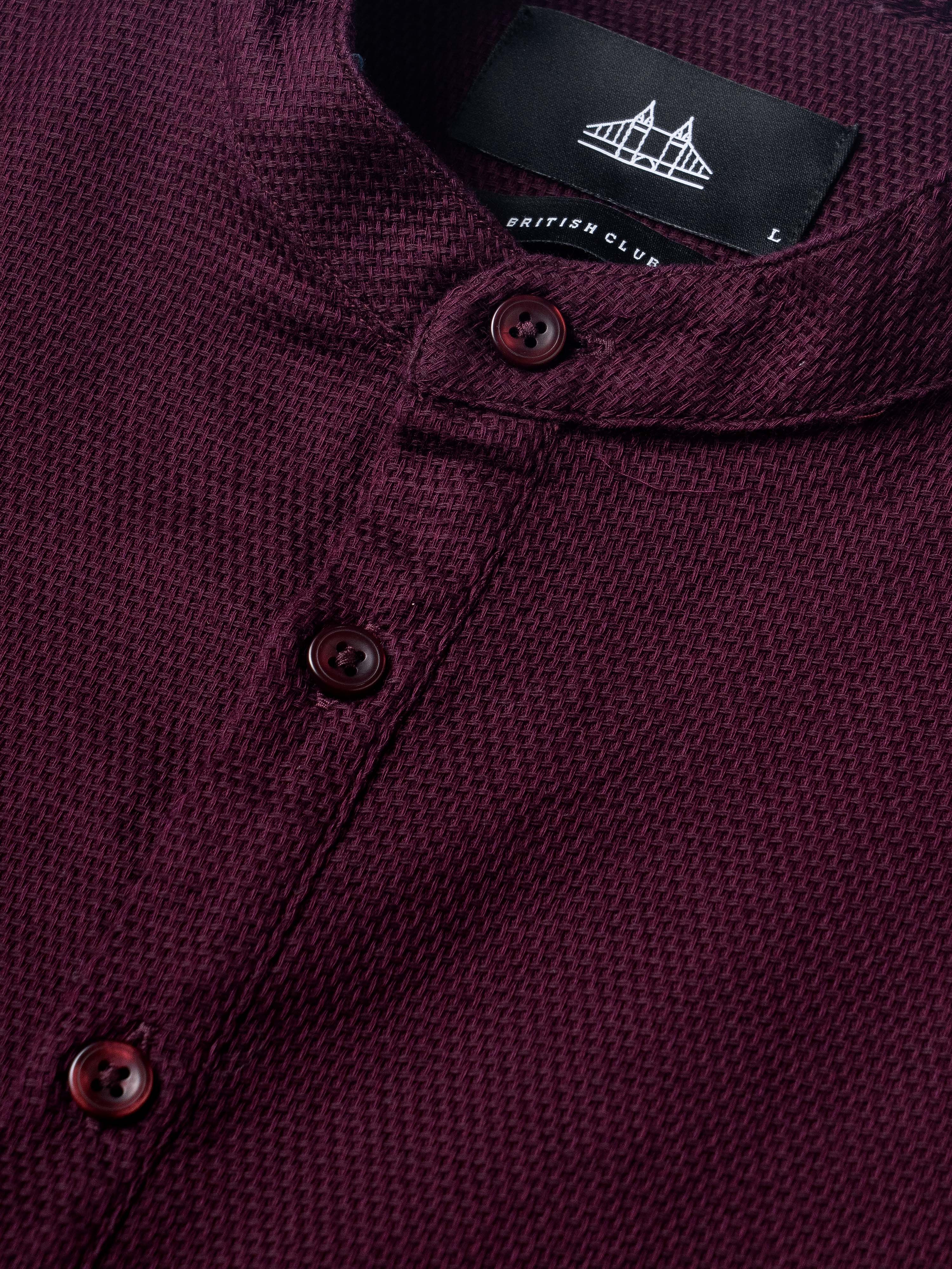 Men Burgundy Kurta Shirt