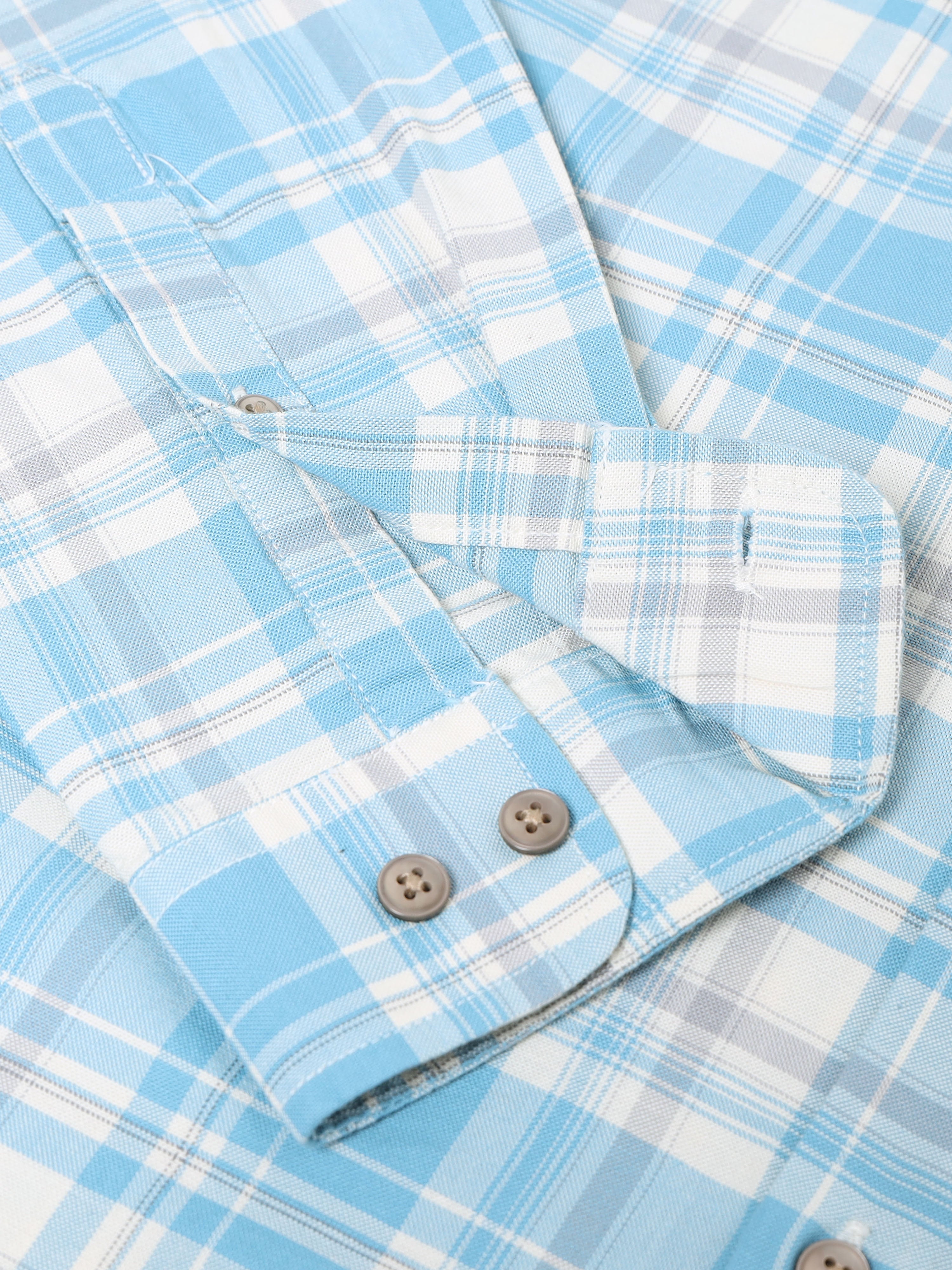 Men Blue Check Shirt