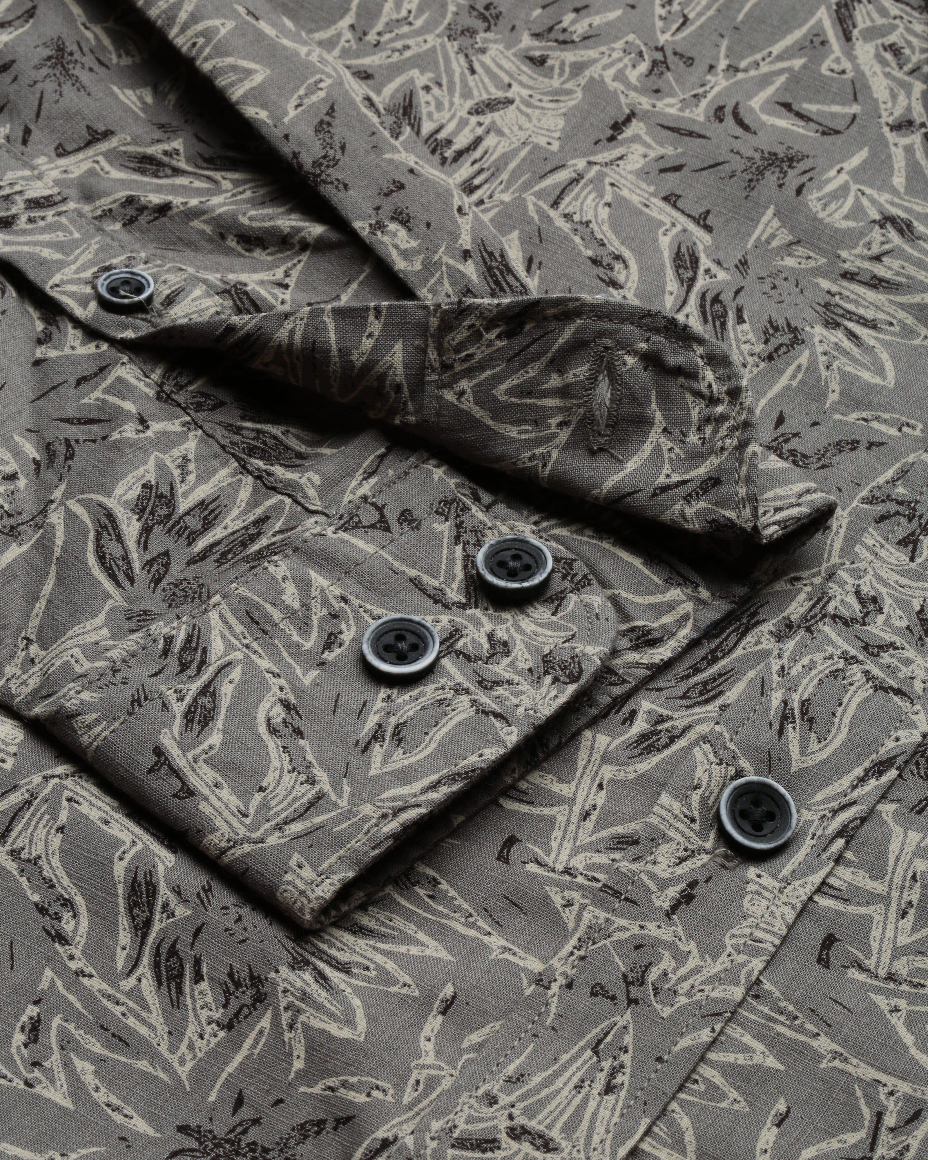 Men Grey Cotton Slim Shirt