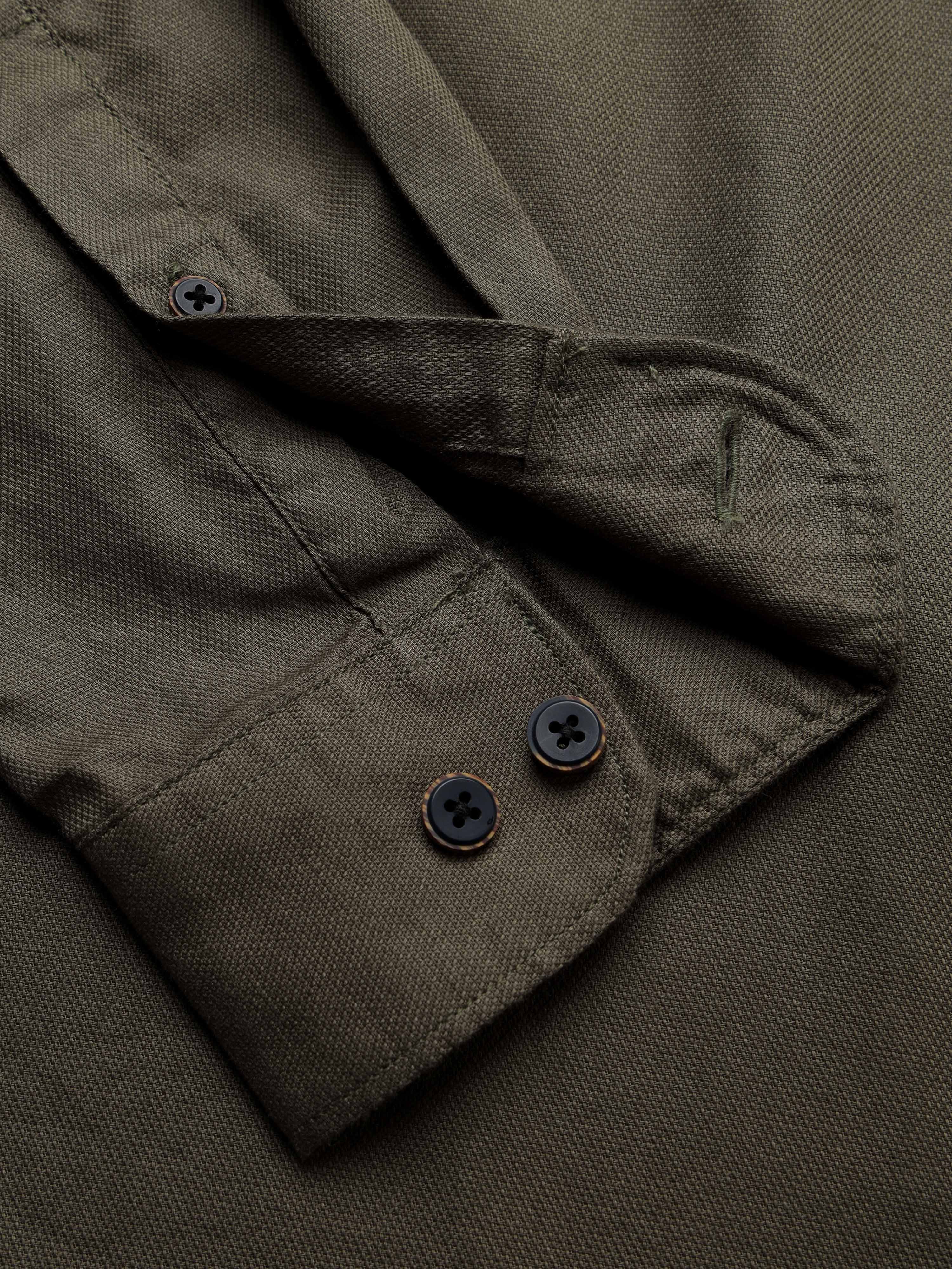 Men Olive Dobby Shirt