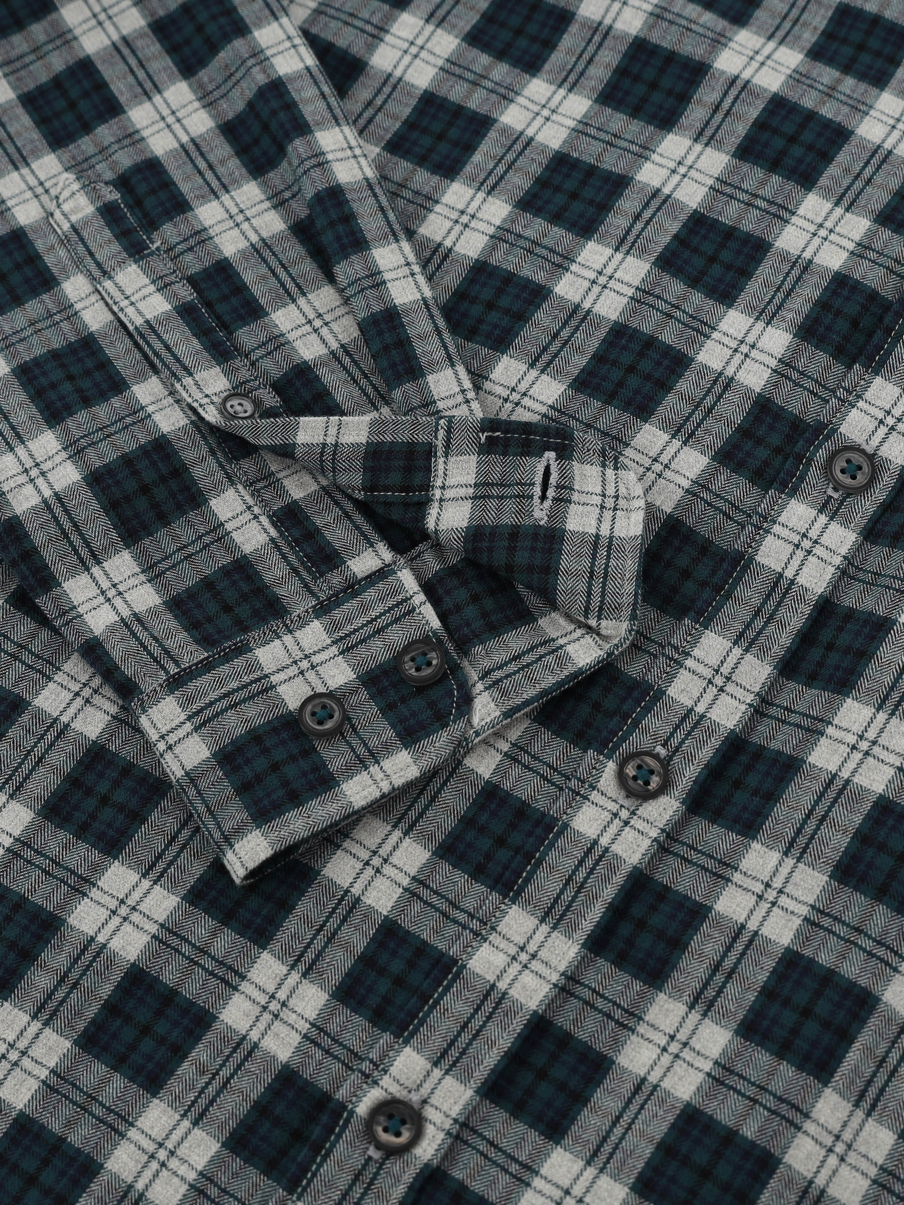 Men Teal Checked Shirt