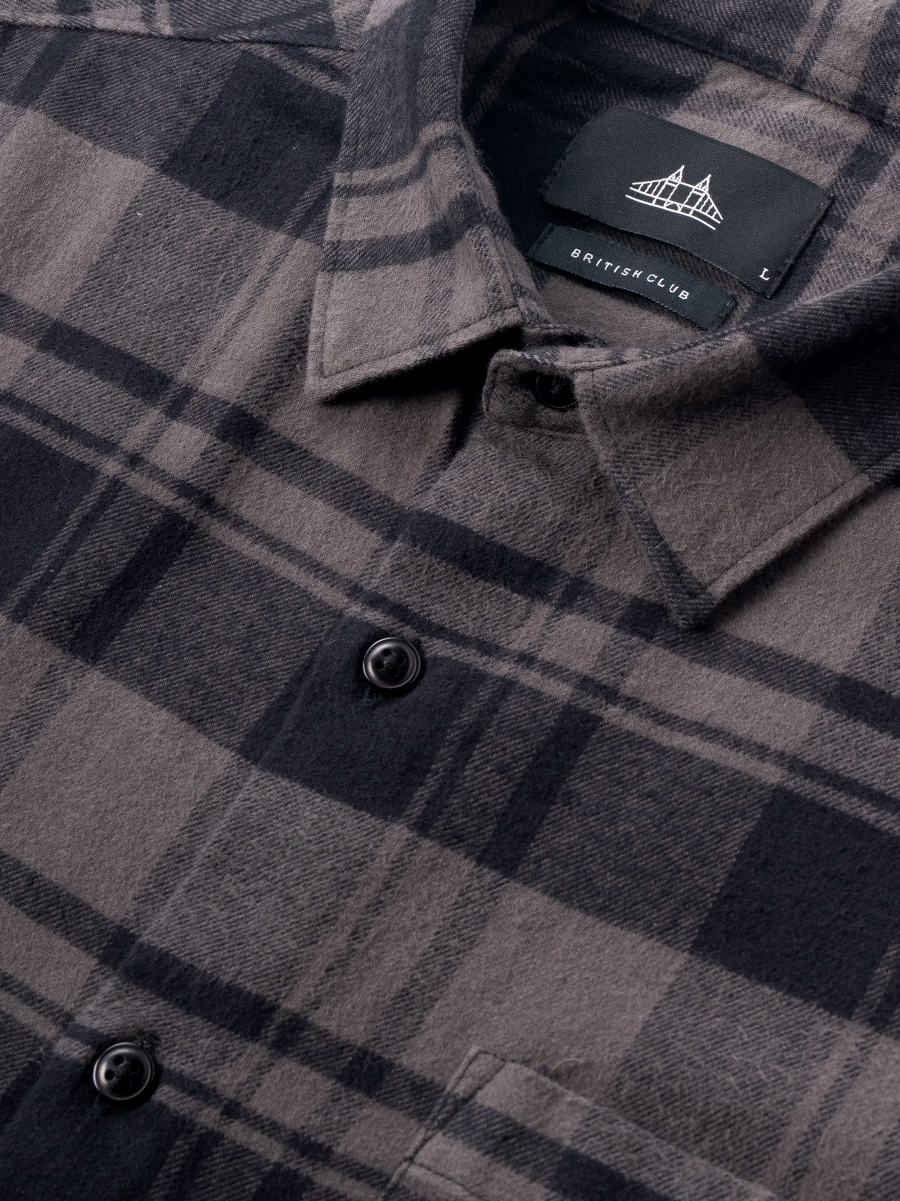 Men Grey Flannel Checked Shirt