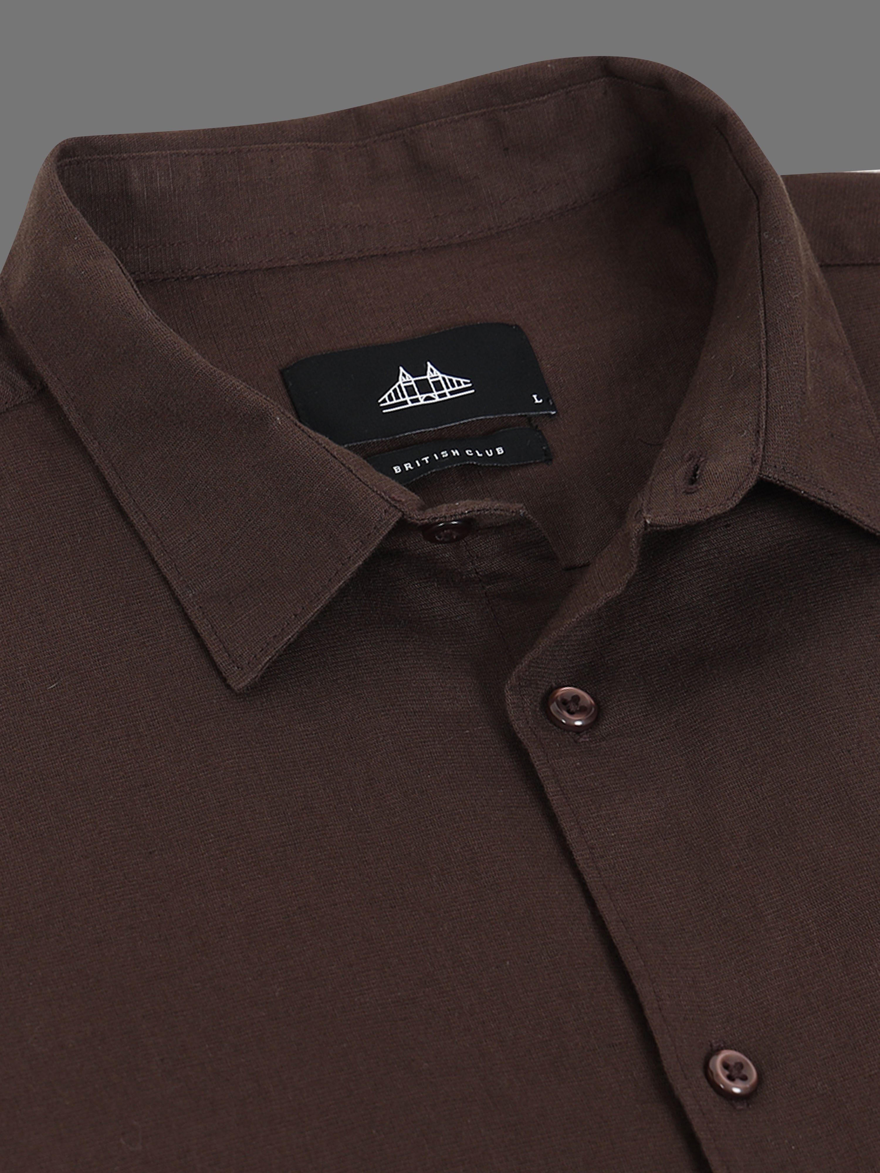 Men Brown Slim Fit Shirt