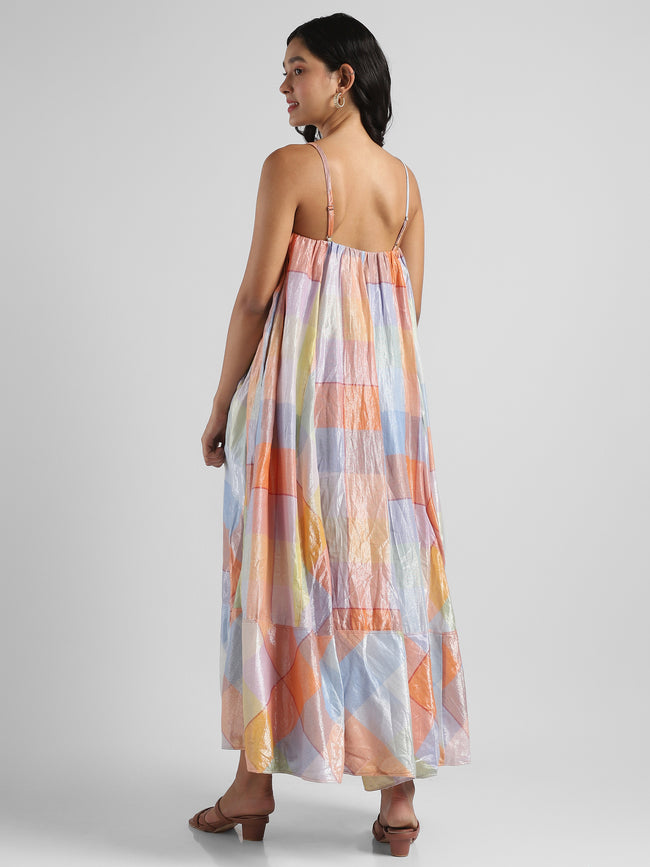Women Multi Colored Shimmer Maxi Dress