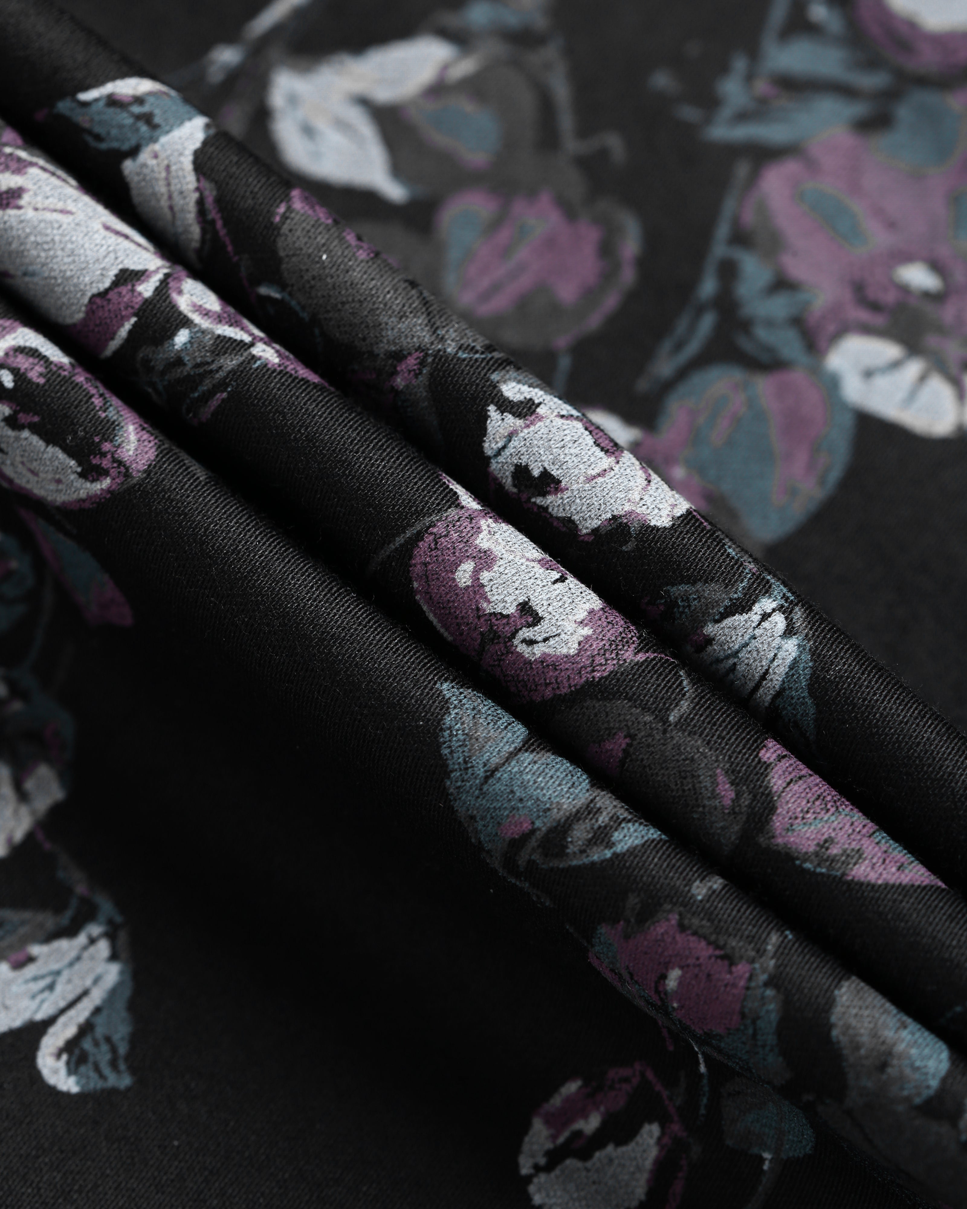 Men Black Floral Print Shirt