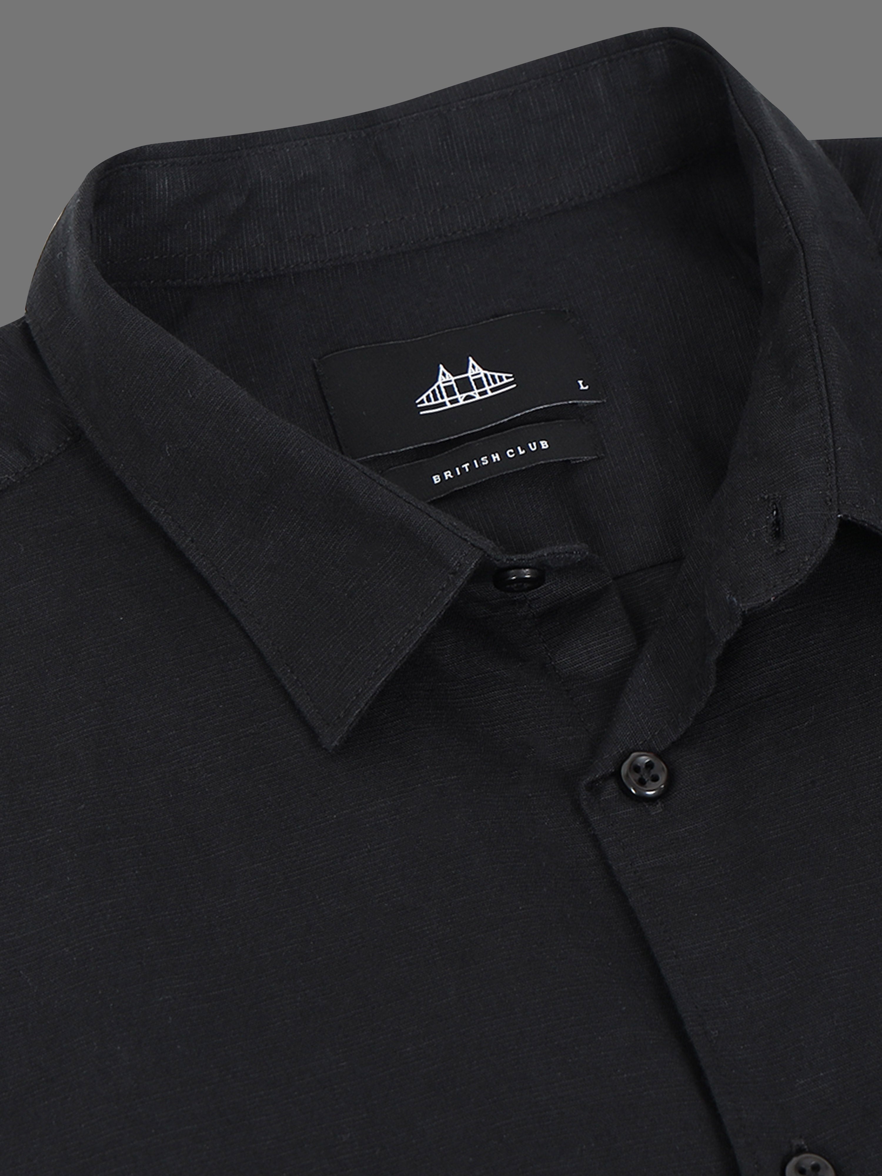 Men Black Slim Fit Shirt