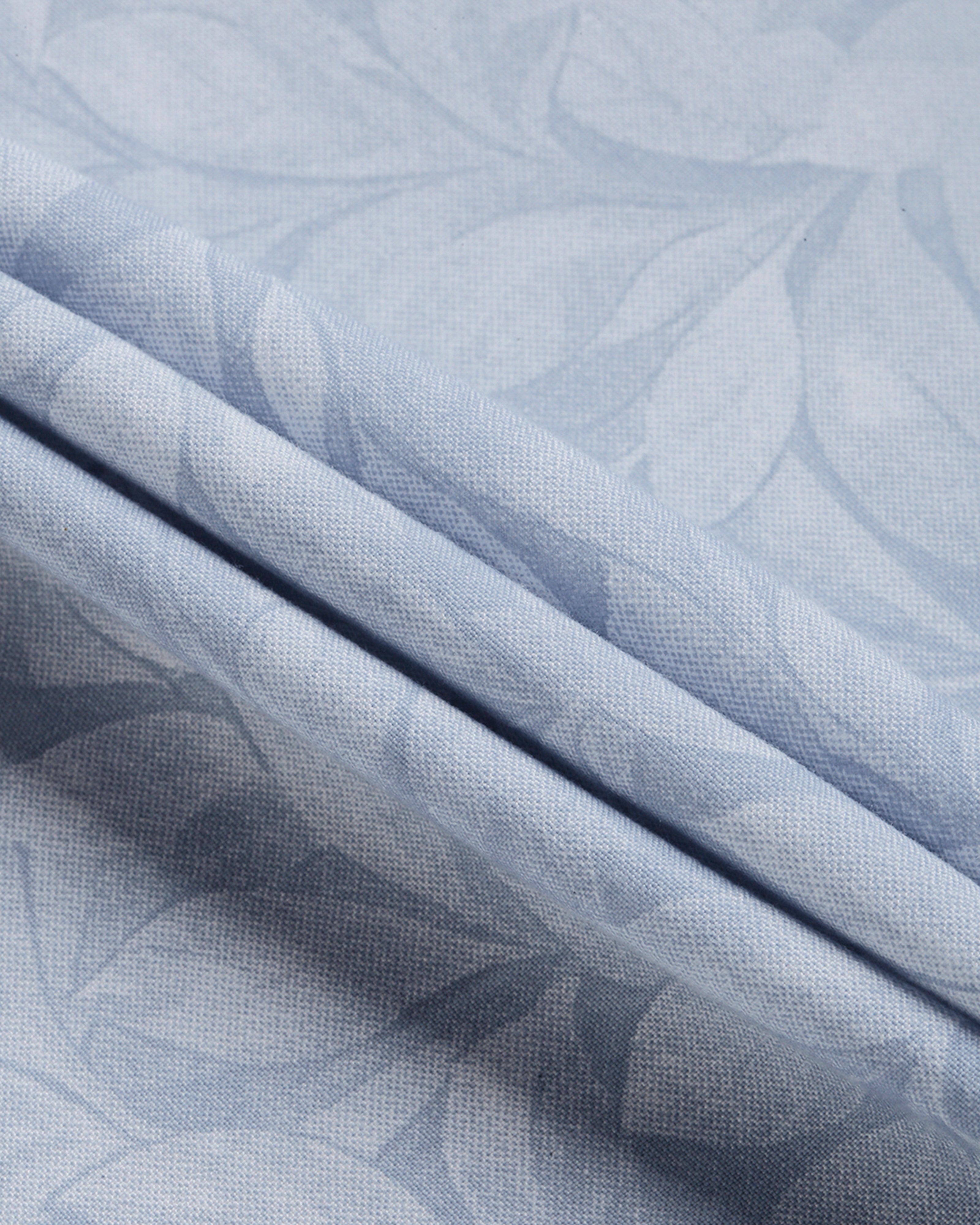 Men Blue Leaf Print Shirt