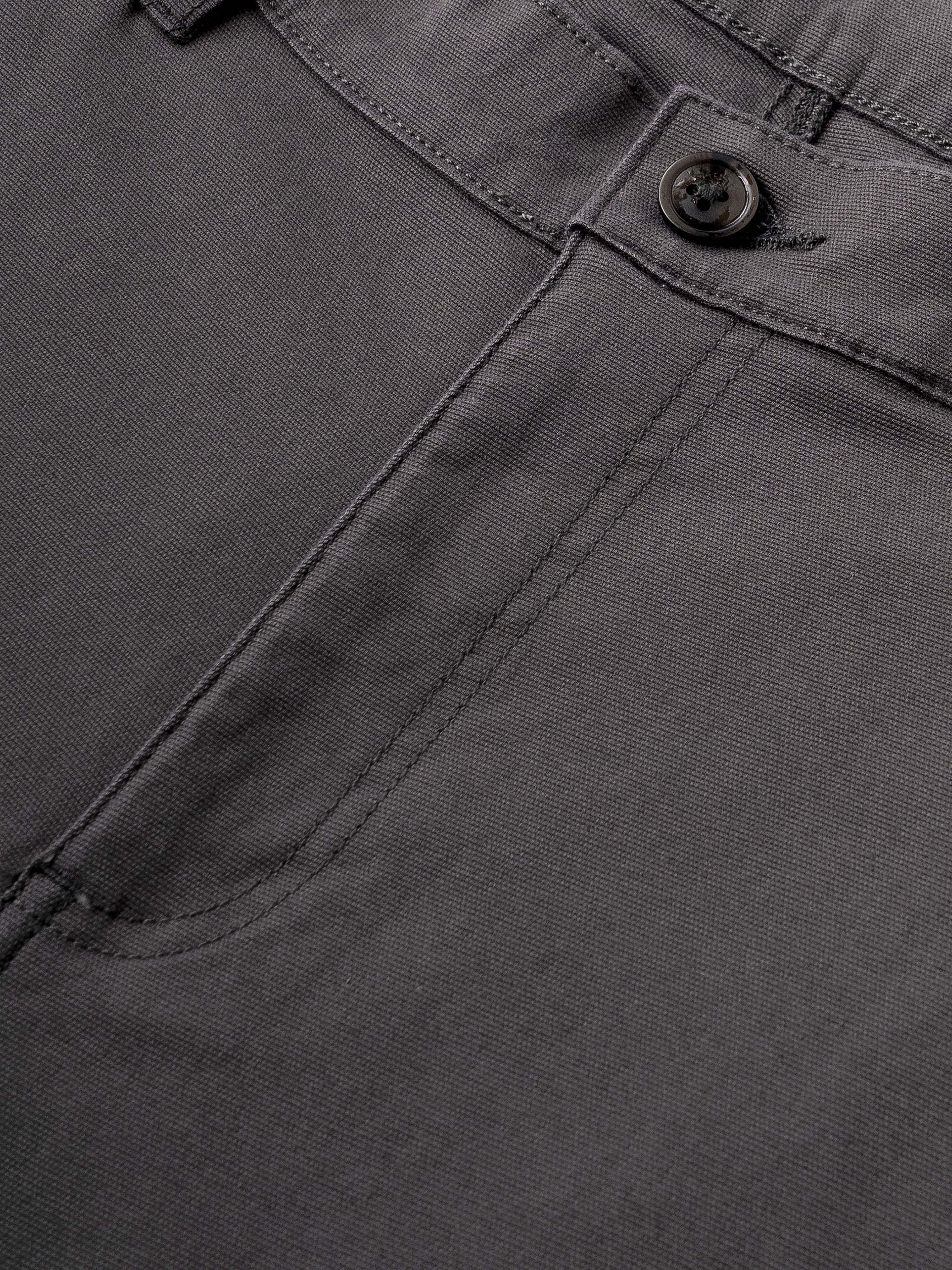 Men Charcoal Straight Fit Cargo Trouser
