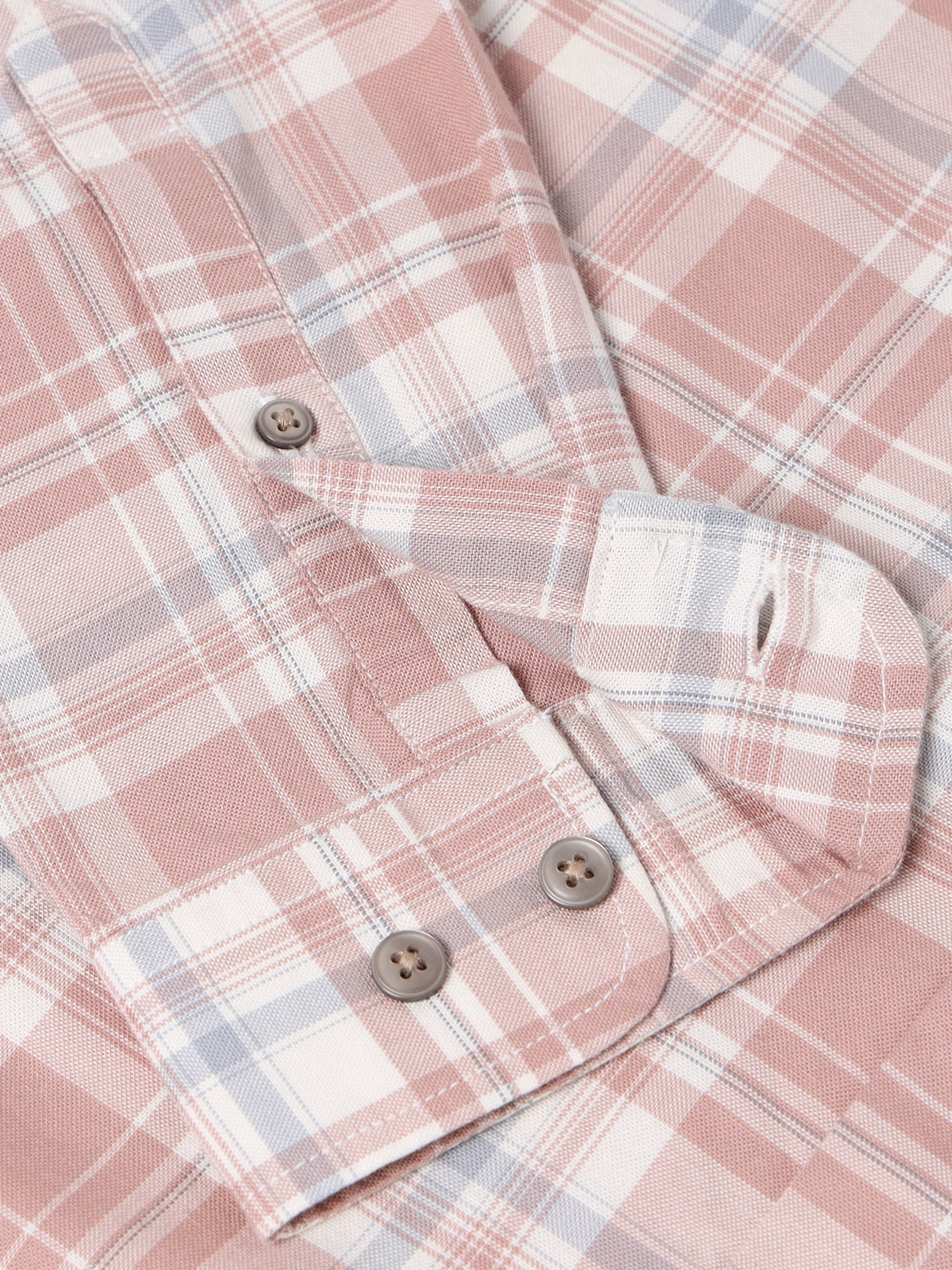 Men Taupe Check Shirt