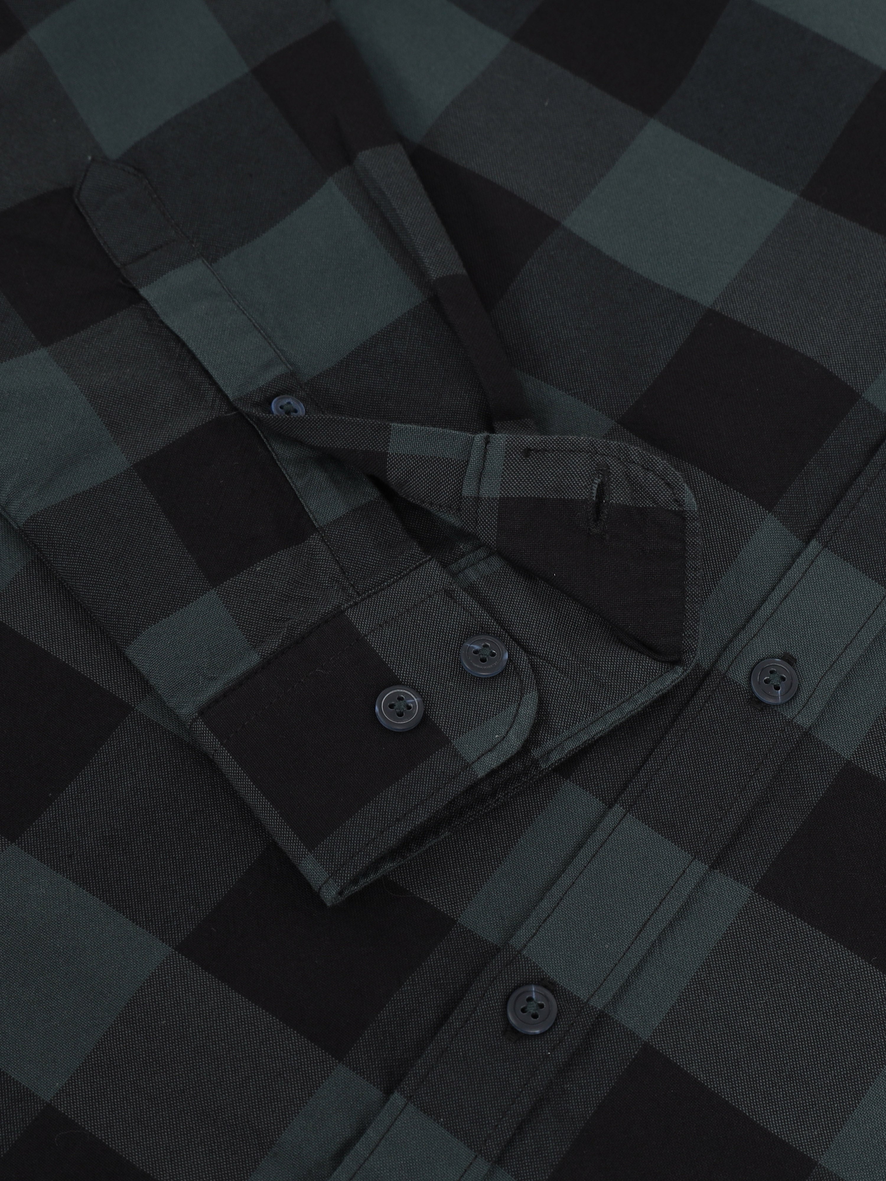 Men Green Checked Shirt