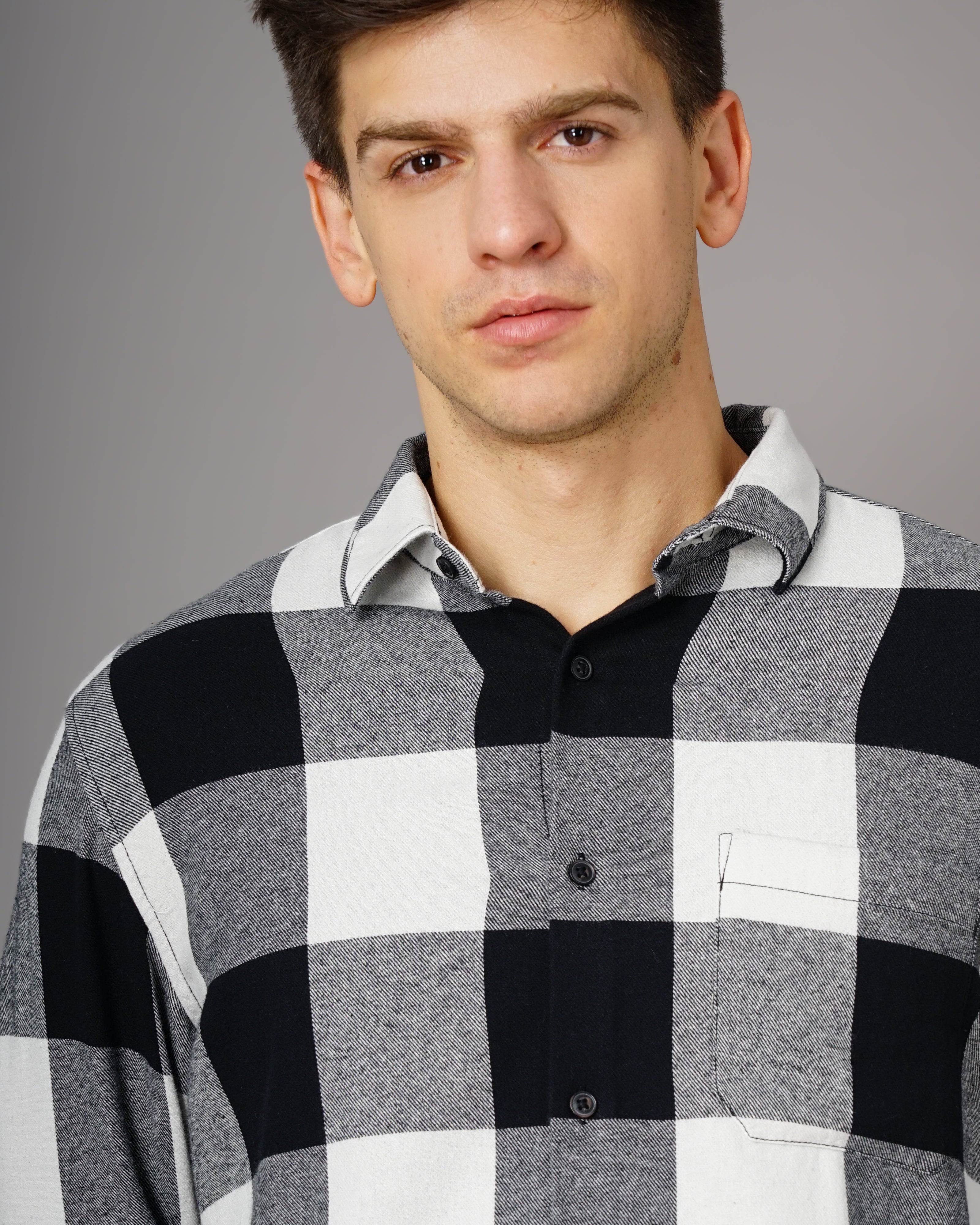 Men Black Cotton Slim Shirt