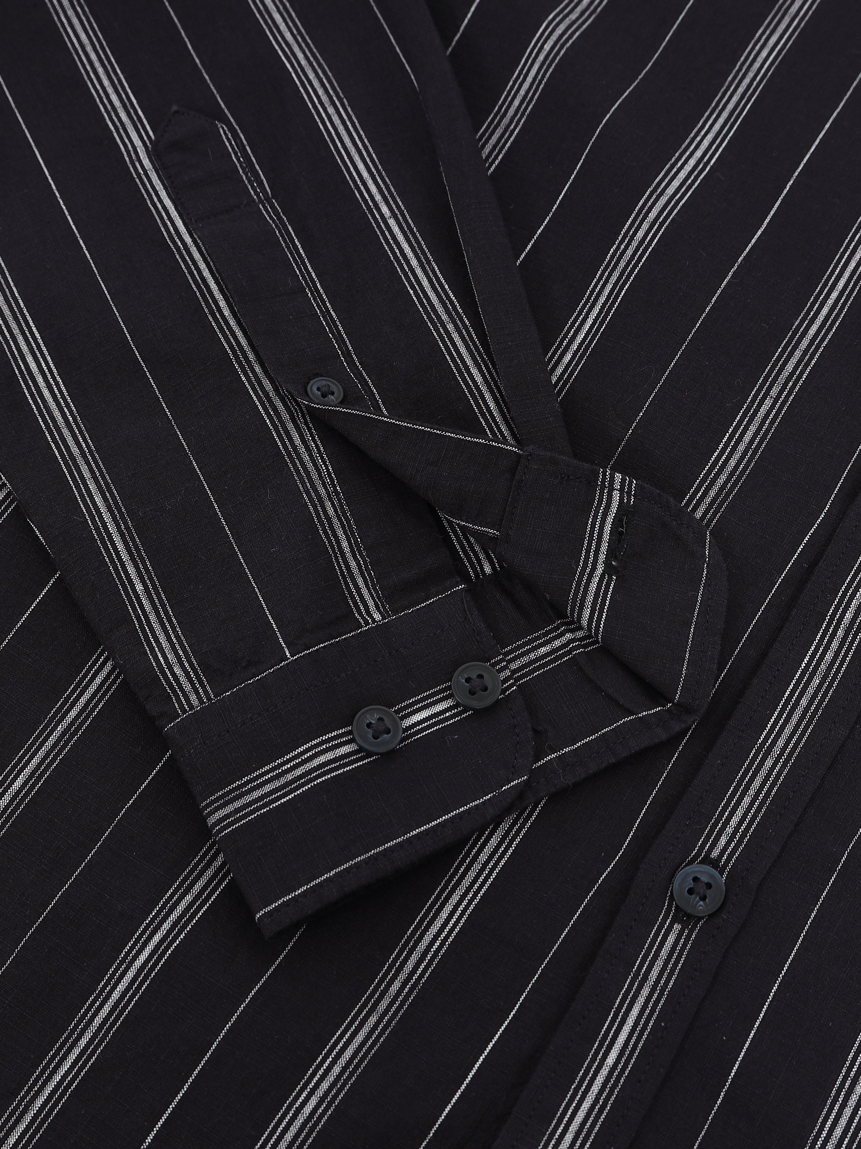 Men Black Striped Shirt