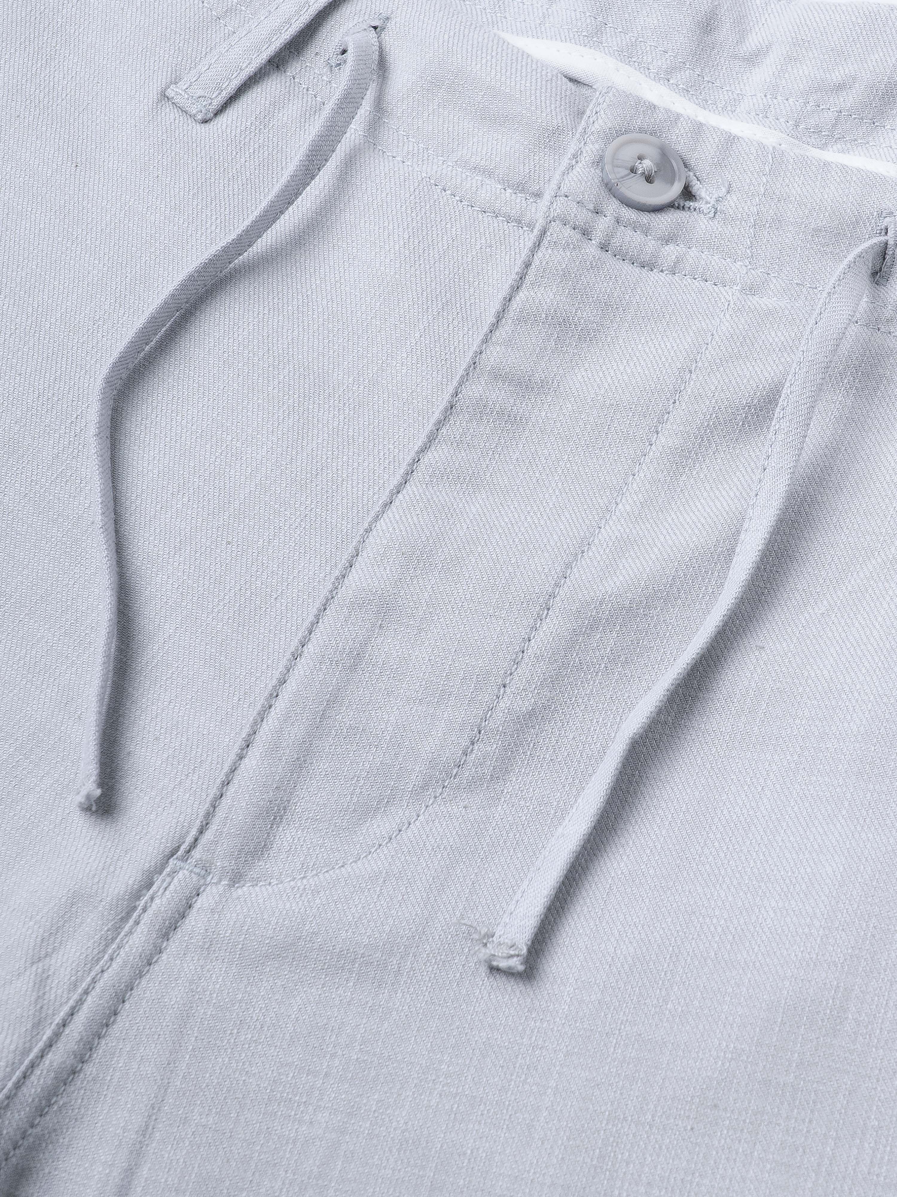 Men Blue DrawString  Regular Fit Chinos Trouser