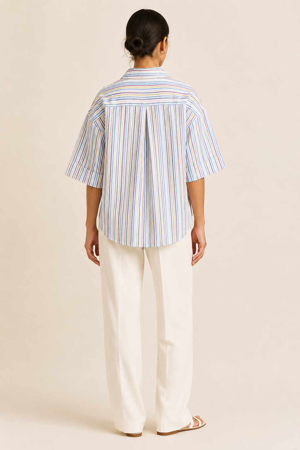 Women Multi Stripe Boxy Fit Shirt