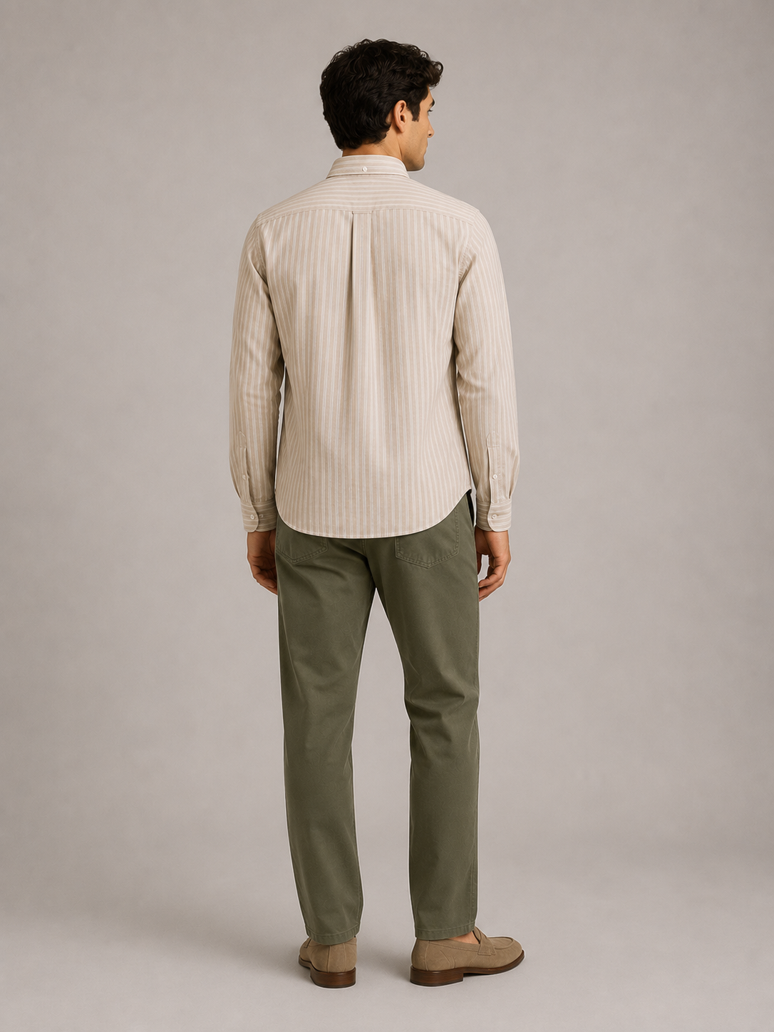 Men Stone Stripe Oxford Shirt