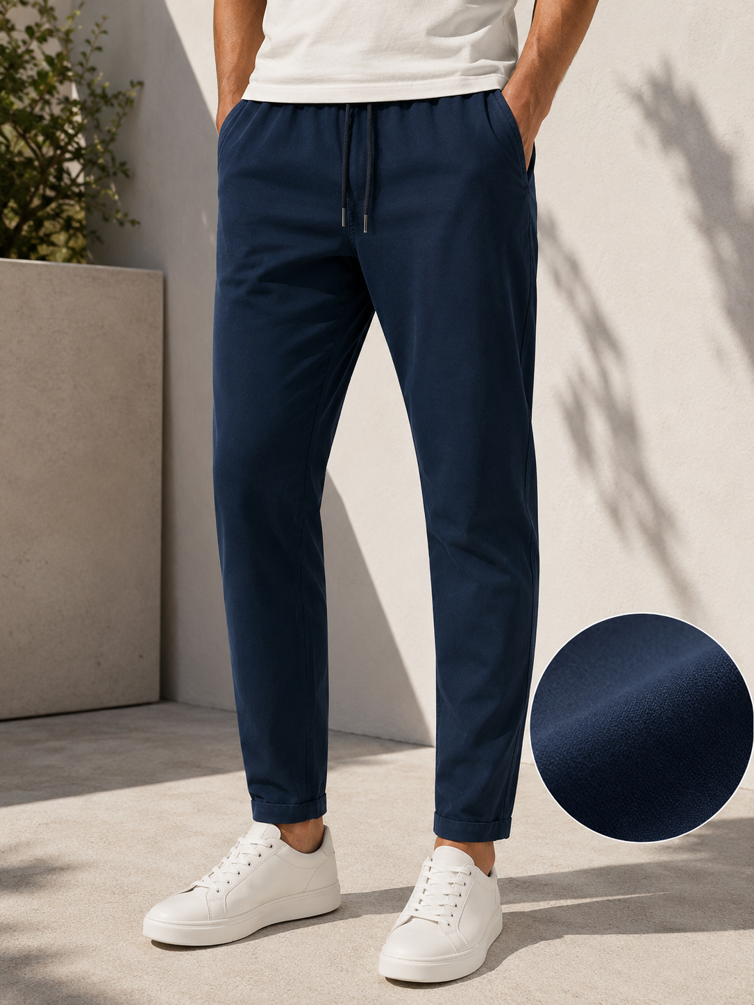 Men Navy Essential Comfort Pants