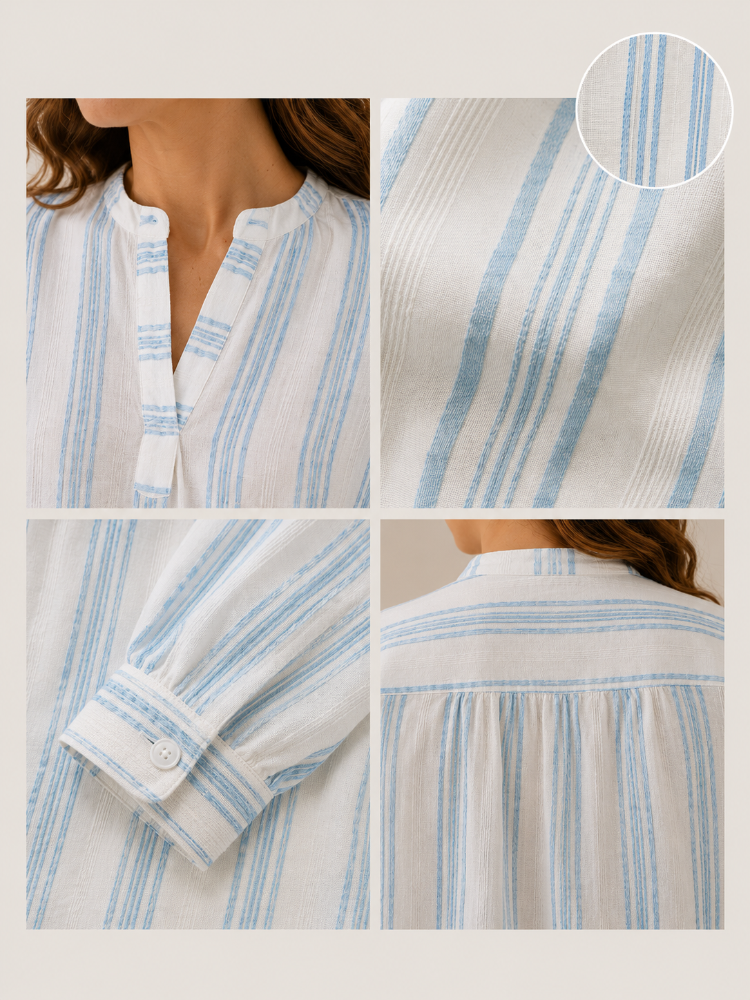 Women Blue Horizontal stripe top