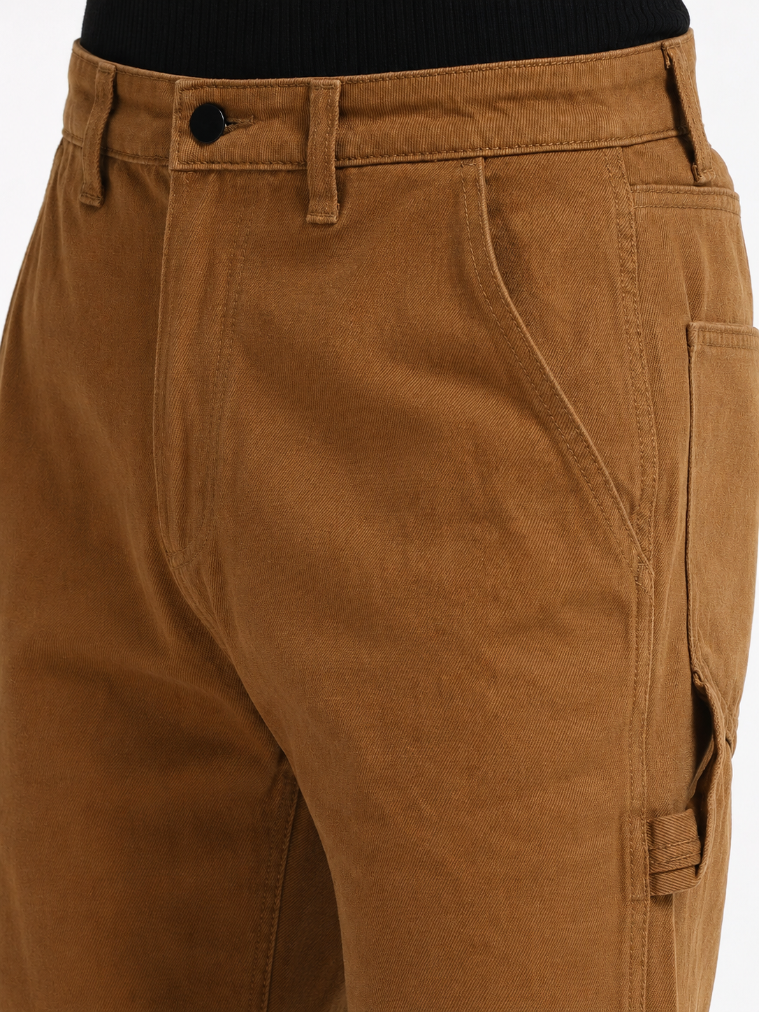 Men Khaki Mid Rise Straight Fit Jeans