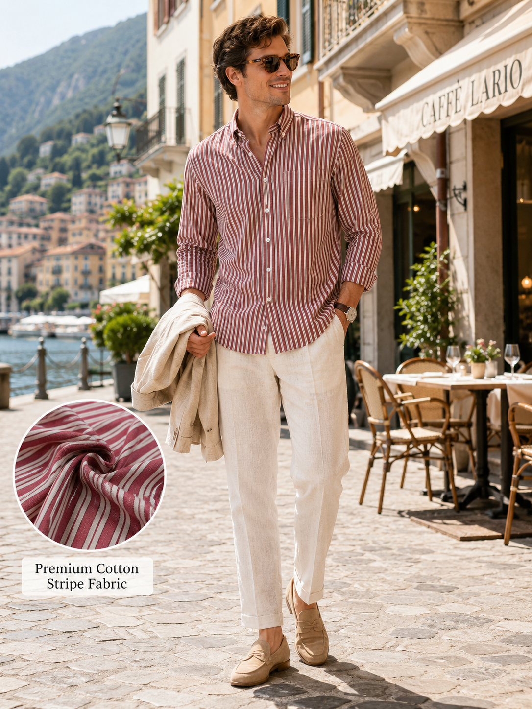 Men Brick Stripe Oxford Shirt