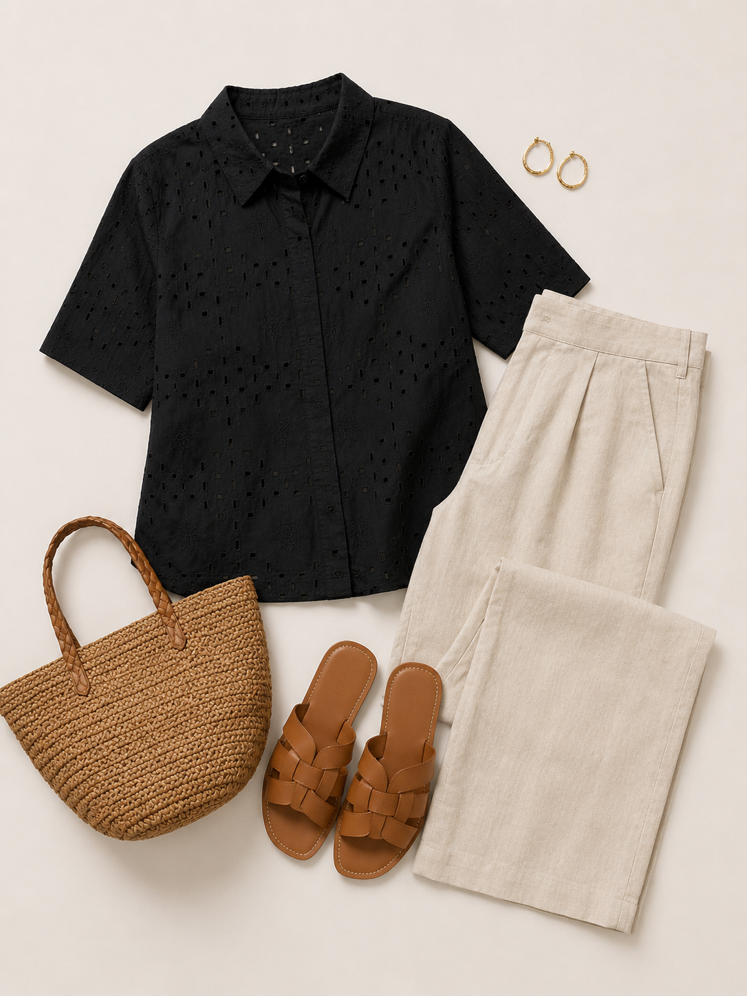 Women Black Diamond Shiffli Boxy Shirt