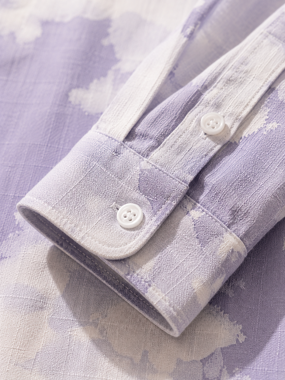 Men Purple Watercolor Print Shirt