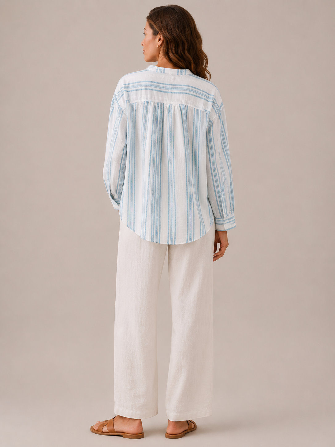Women Blue Horizontal stripe top