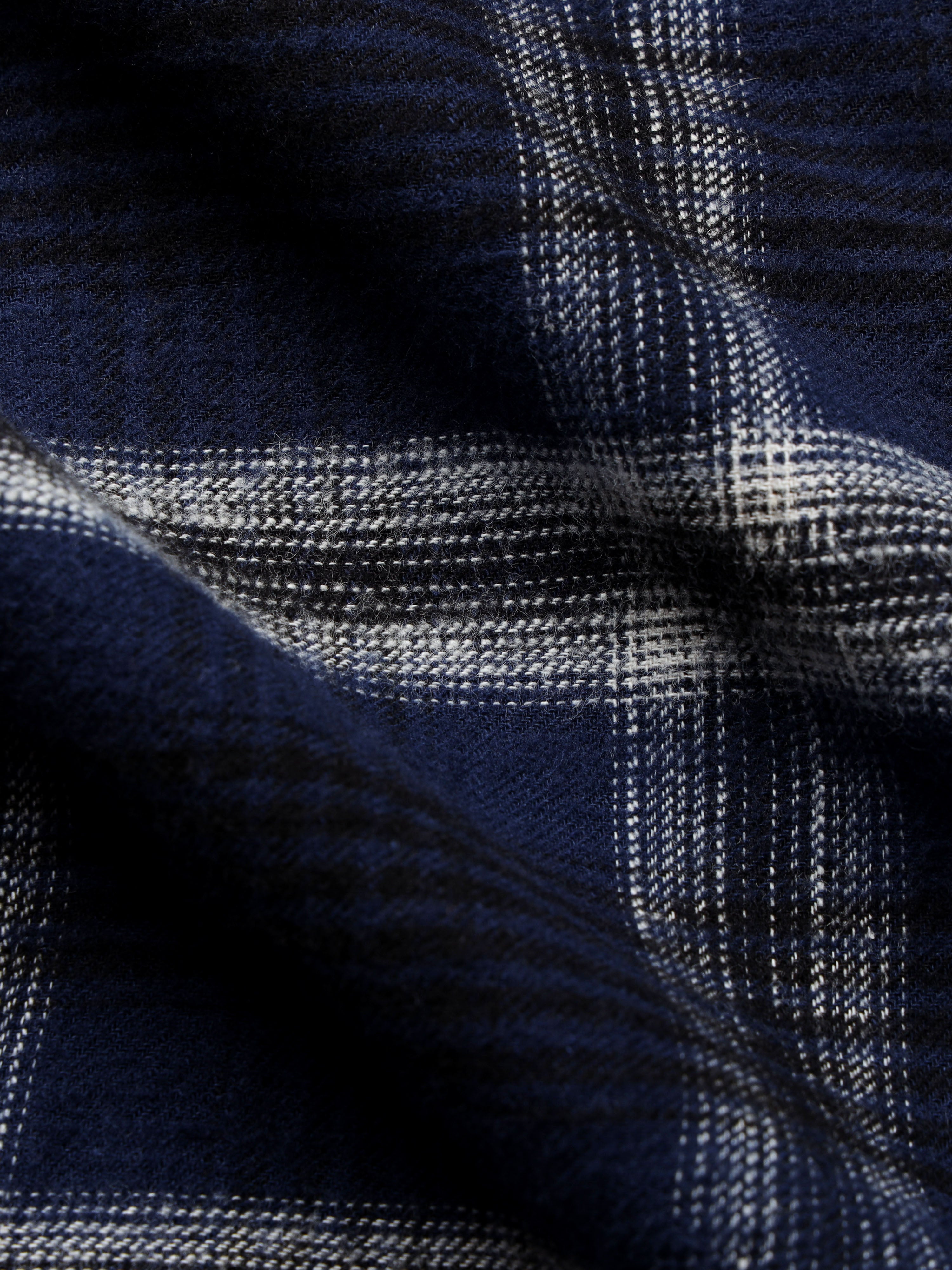Men Navy Flannel Checked Shirt